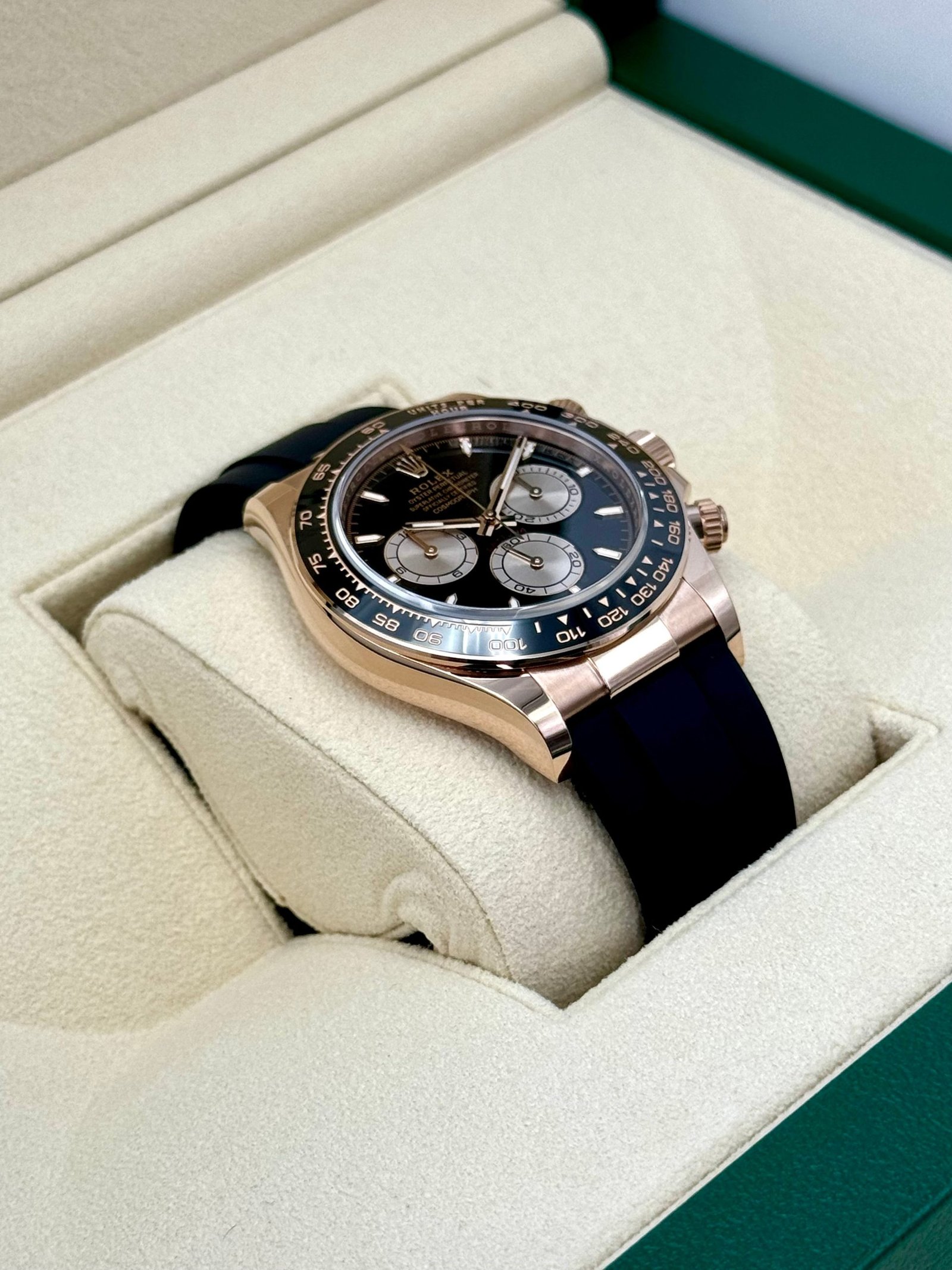2025 Rolex Daytona 40mm 126515LN Rose Gold Oysterflex Black Dial (Unworn) - Image 6