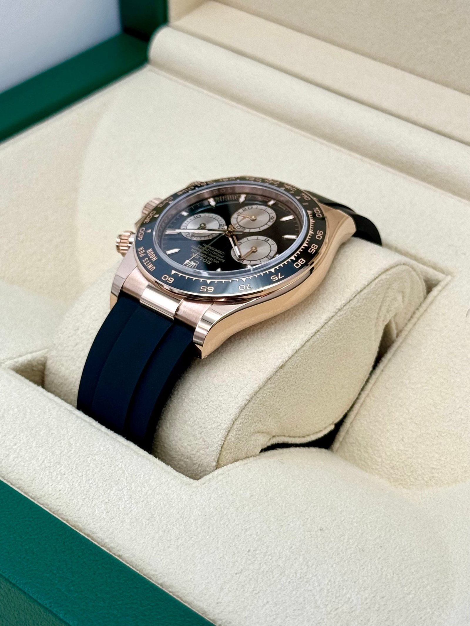 2025 Rolex Daytona 40mm 126515LN Rose Gold Oysterflex Black Dial (Unworn) - Image 7