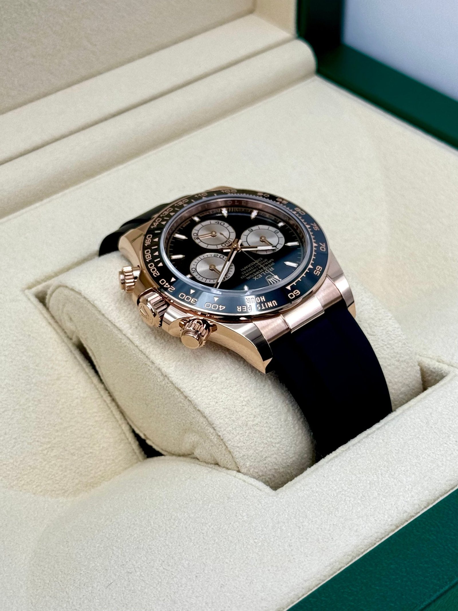 2025 Rolex Daytona 40mm 126515LN Rose Gold Oysterflex Black Dial (Unworn) - Image 8