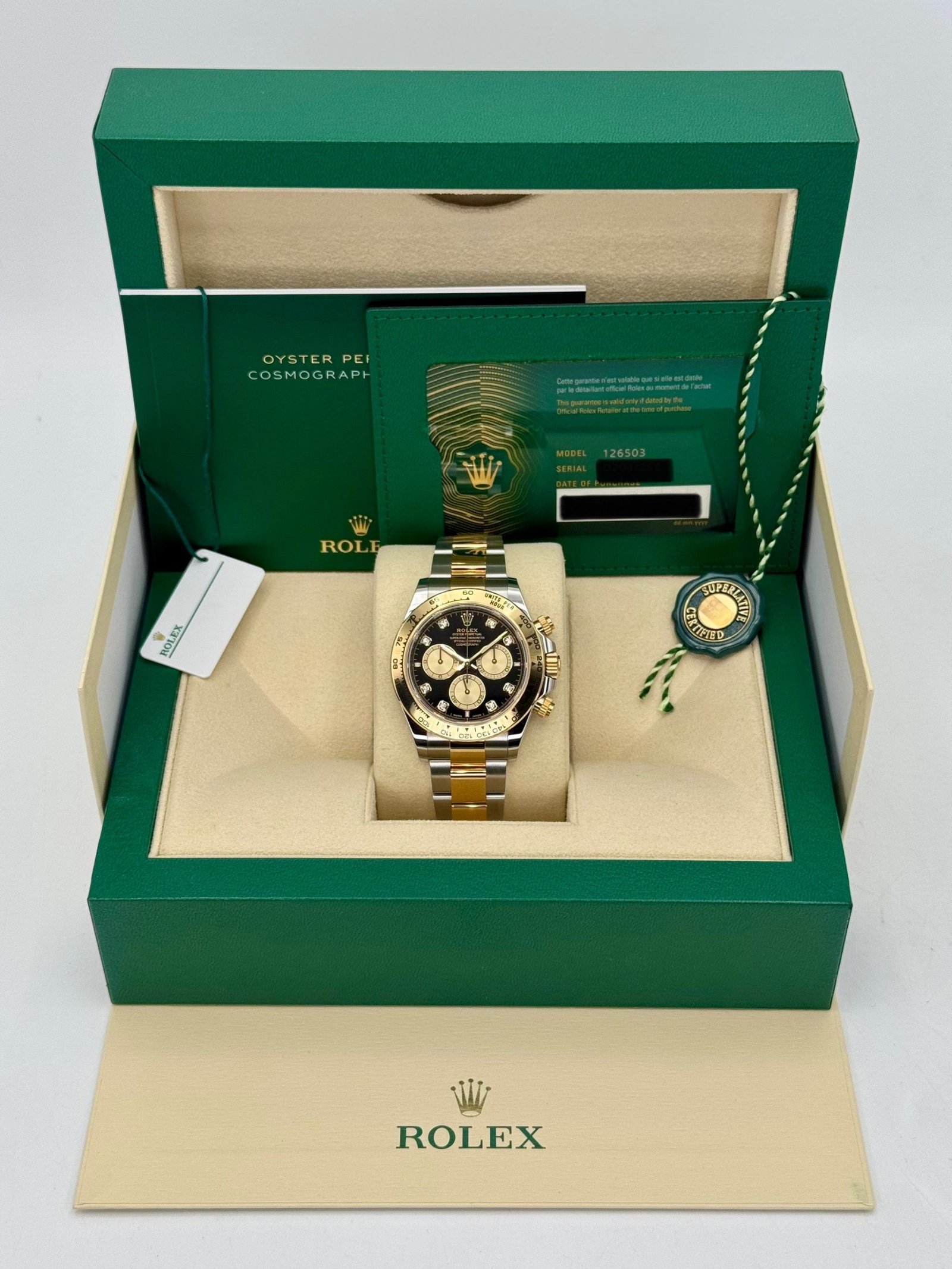 2025 Rolex Daytona 40mm 126503 Two-Tone Black Diamond Dial (Unworn) - Image 9