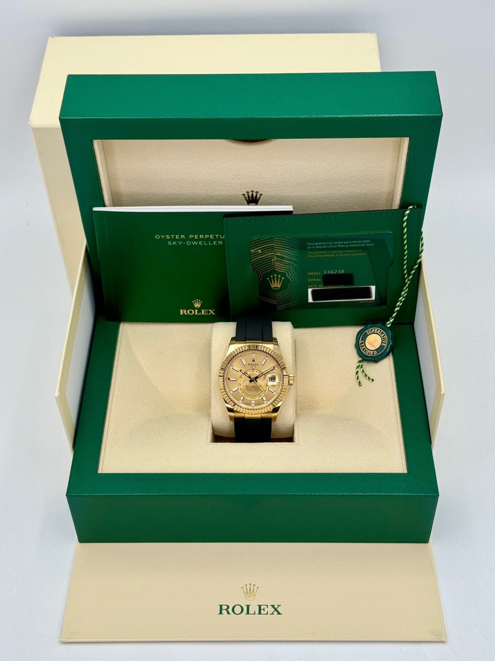 2024 Rolex Sky-Dweller 42mm 336238 Yellow Gold Oysterflex Champagne Dial - Image 12