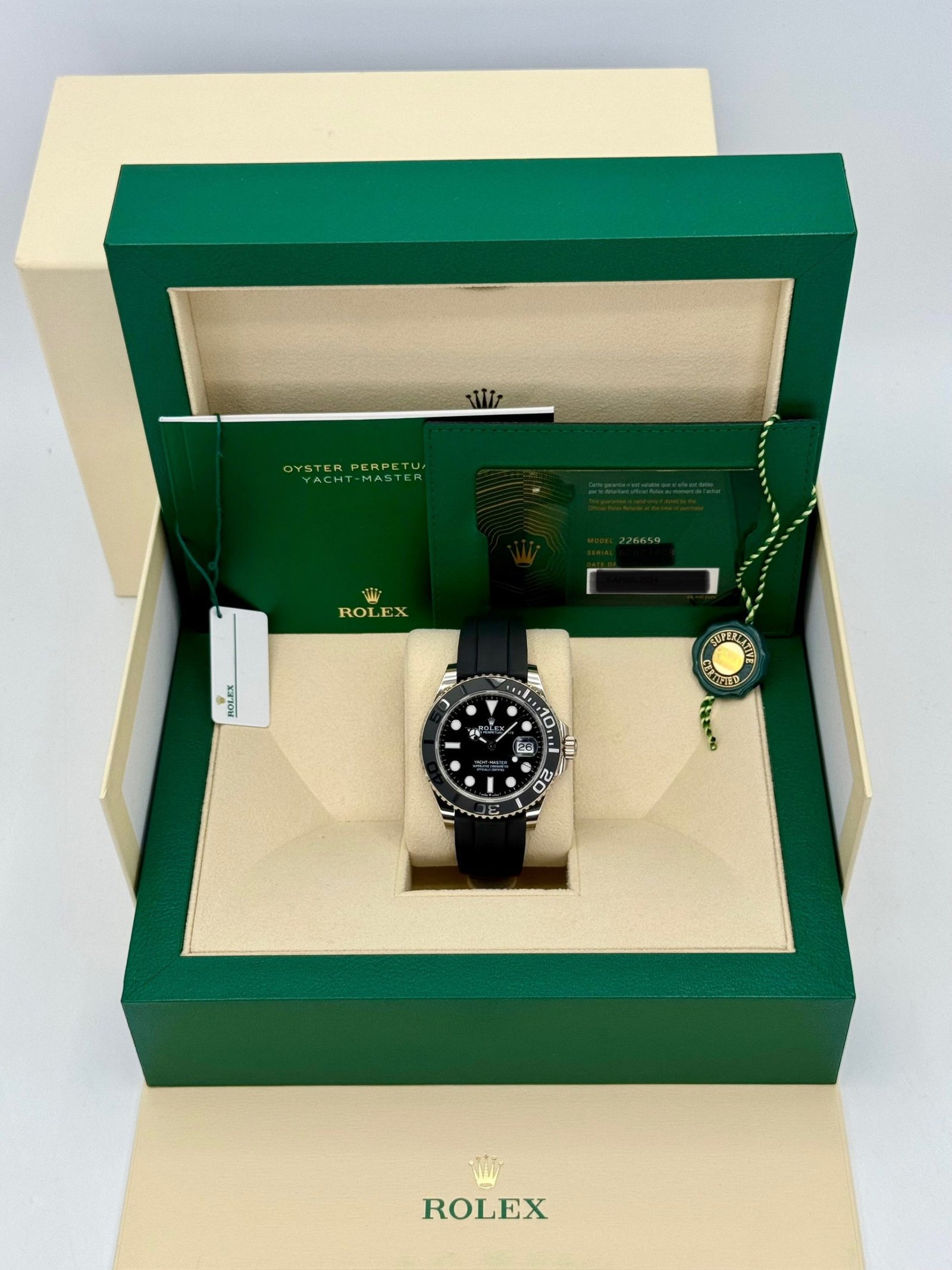 2024 Rolex Yacht-Master 42mm 226659 White Gold Oysterflex Black Dial (Unworn) - Image 12