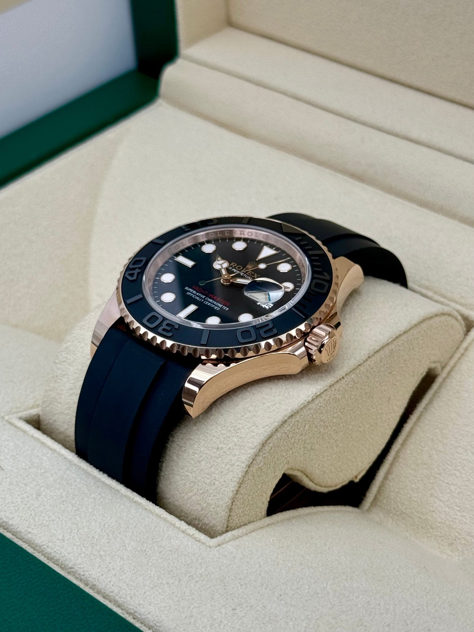 2024 Rolex Yacht-Master 40mm 126655 Rose Gold Oysterflex Black Dial - Image 5