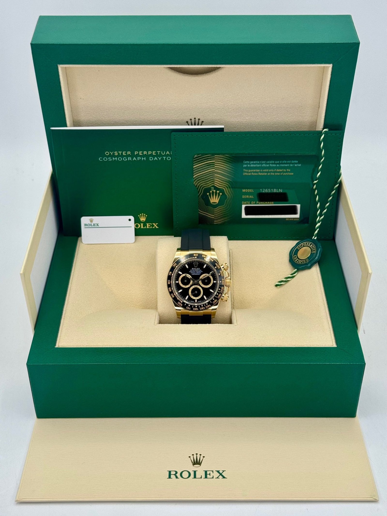 2024 Rolex Daytona 40mm 126518LN Yellow Gold Oysterflex Black Dial (Unworn) - Image 11