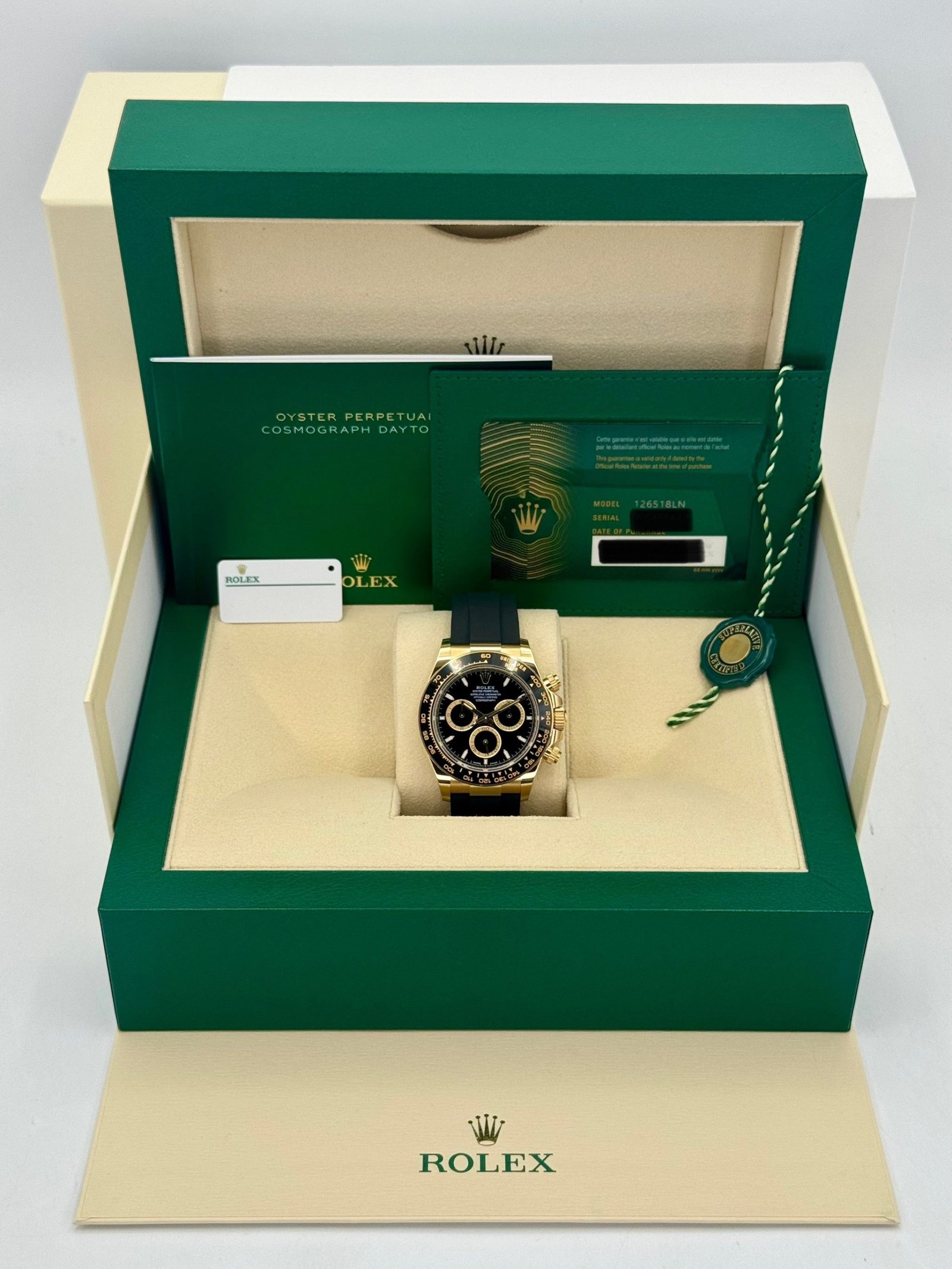 2024 Rolex Daytona 40mm 126518LN Yellow Gold Oysterflex Black Dial (Unworn) - Image 12