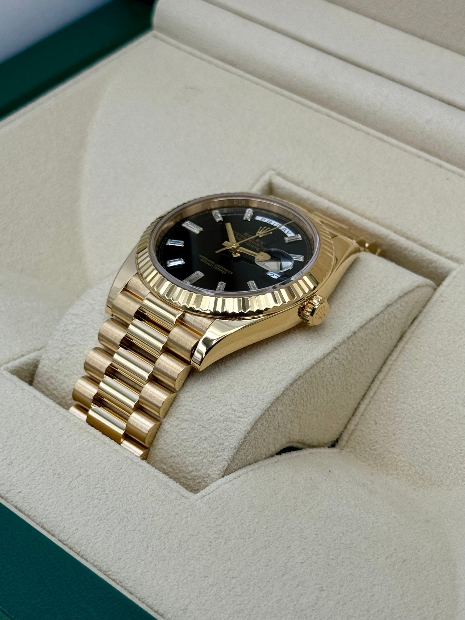 2023 Rolex Day-Date 40mm 228238 Black Diamond Baguette Dial - Image 5