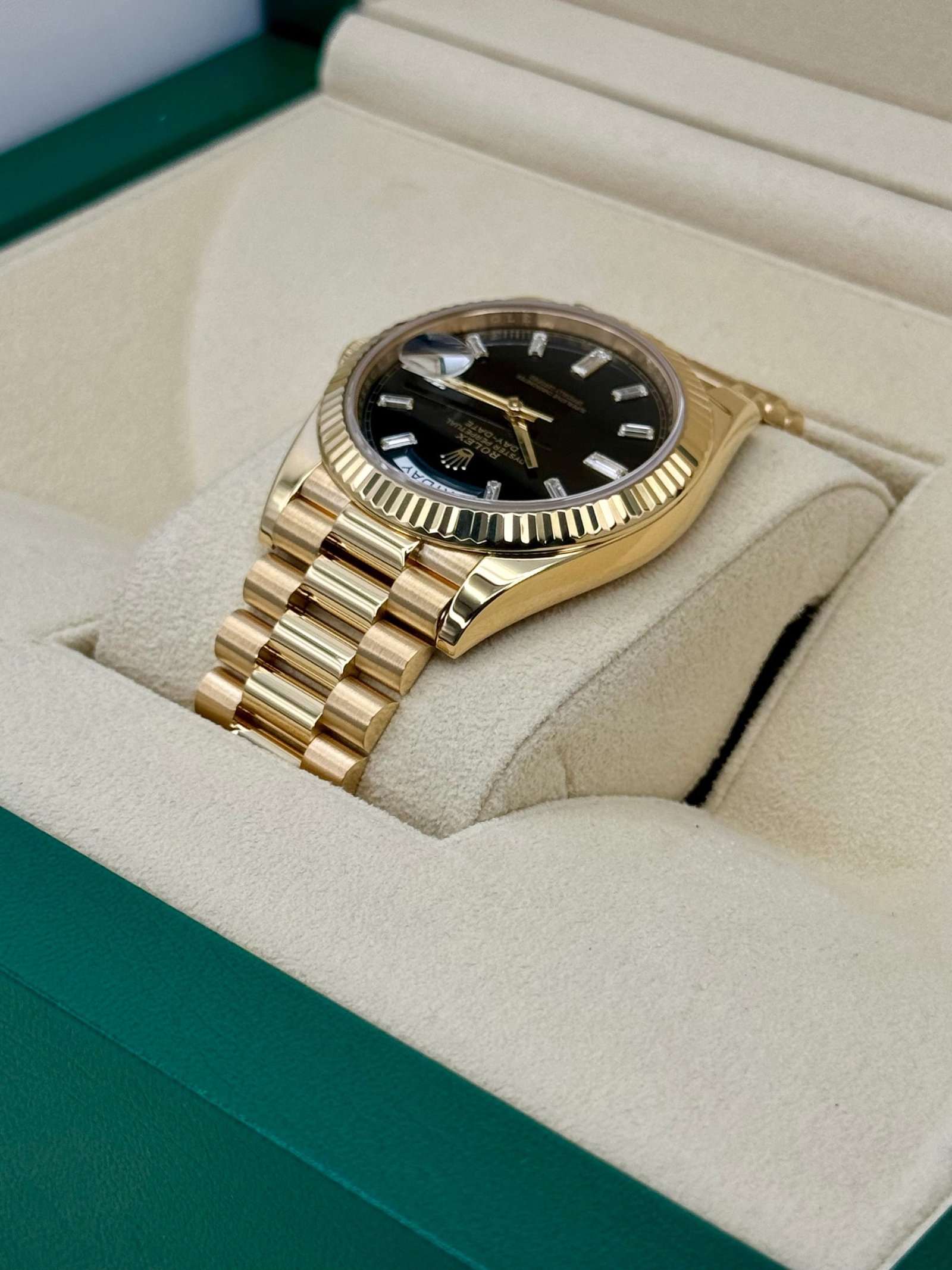 2023 Rolex Day-Date 40mm 228238 Black Diamond Baguette Dial - Image 7