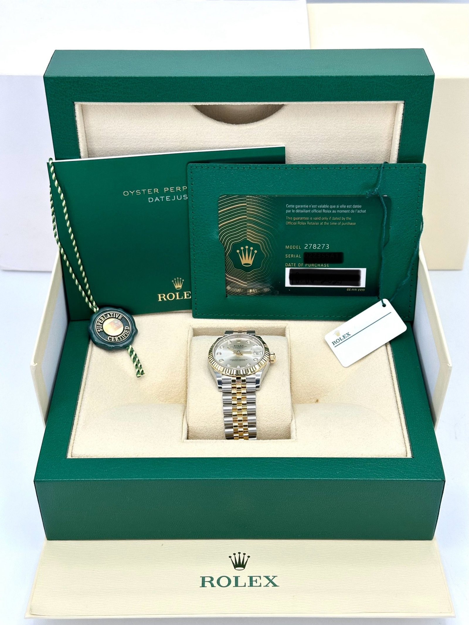 2024 Rolex Lady Datejust 31mm 278273 Two-Tone Silver Diamond Dial (Unworn) - Image 12