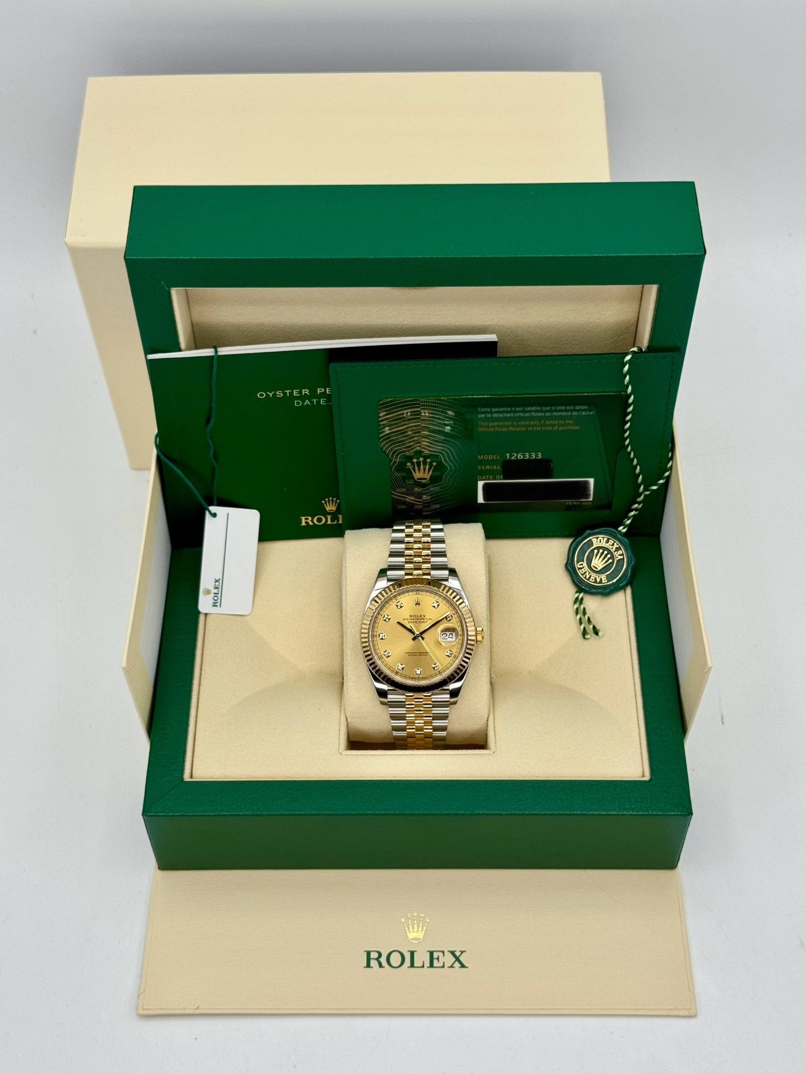 2022 Rolex Datejust 41mm 126333 Jubilee Champagne Diamond Dial - Image 12