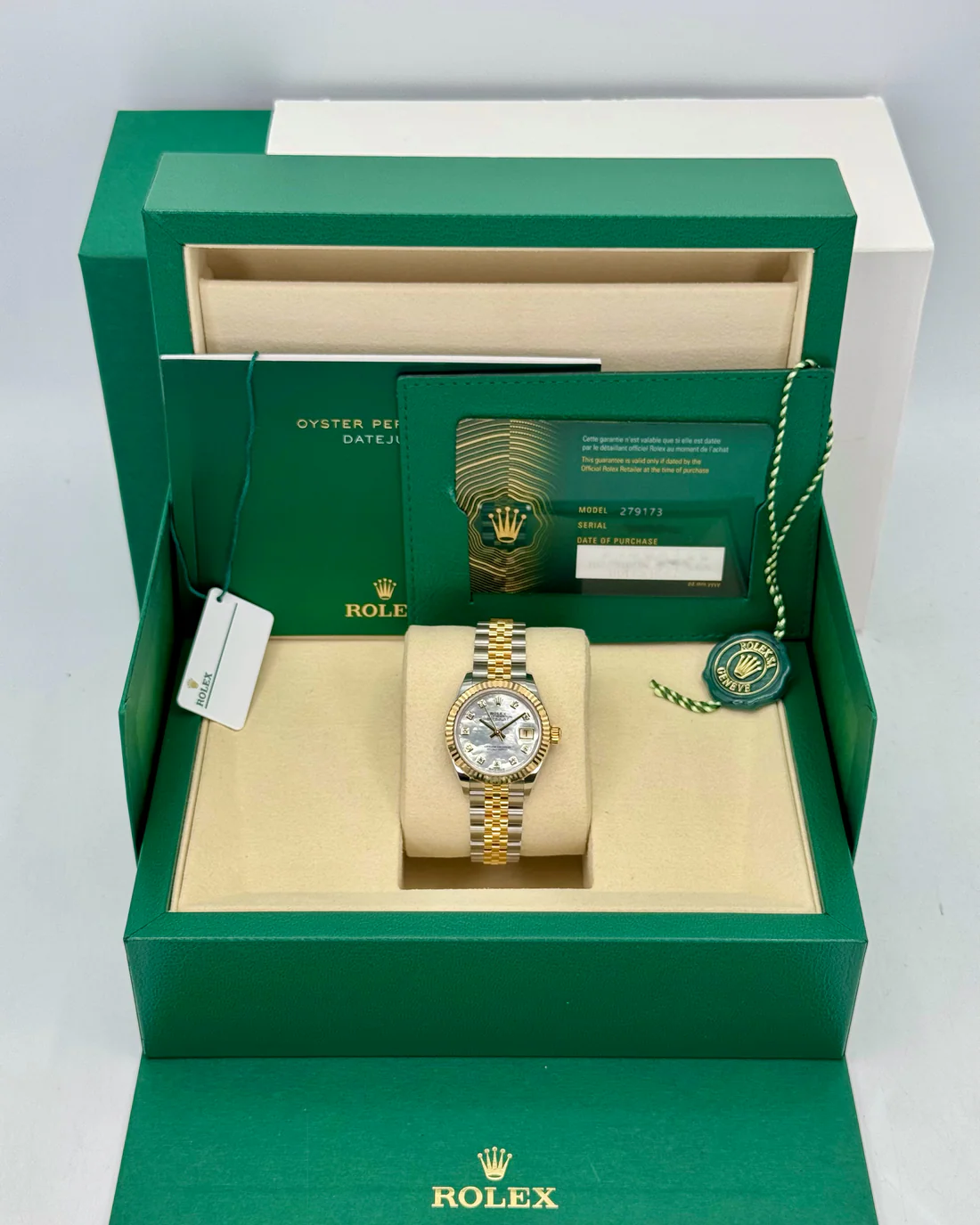 2025 Rolex Lady Datejust 28mm 279173 Jubilee MOP Diamond Dial (Unworn) - Image 7