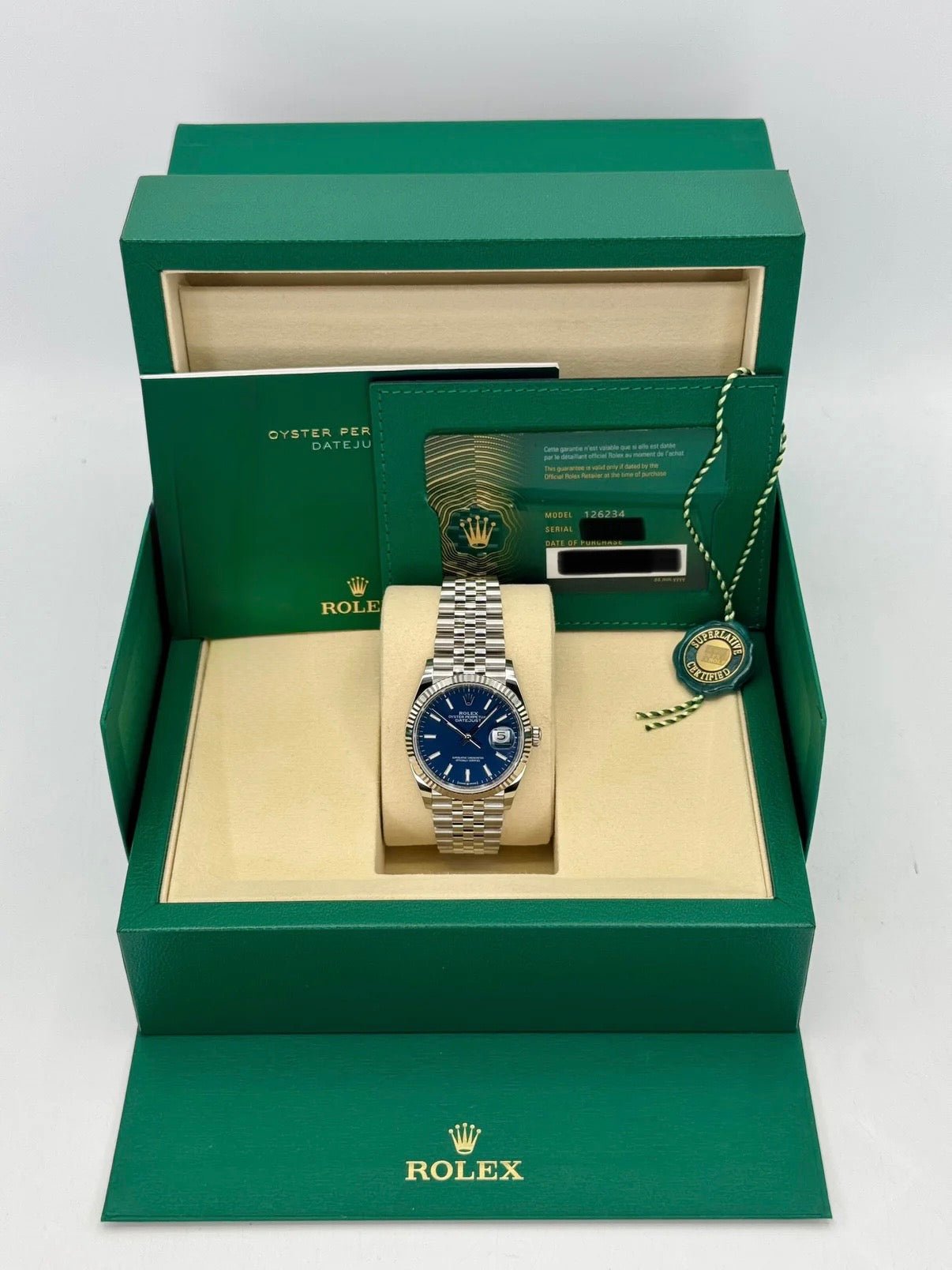 2025 Rolex Datejust 36mm 126234 Stainless Steel Jubilee Blue Dial (Unworn) - Image 10