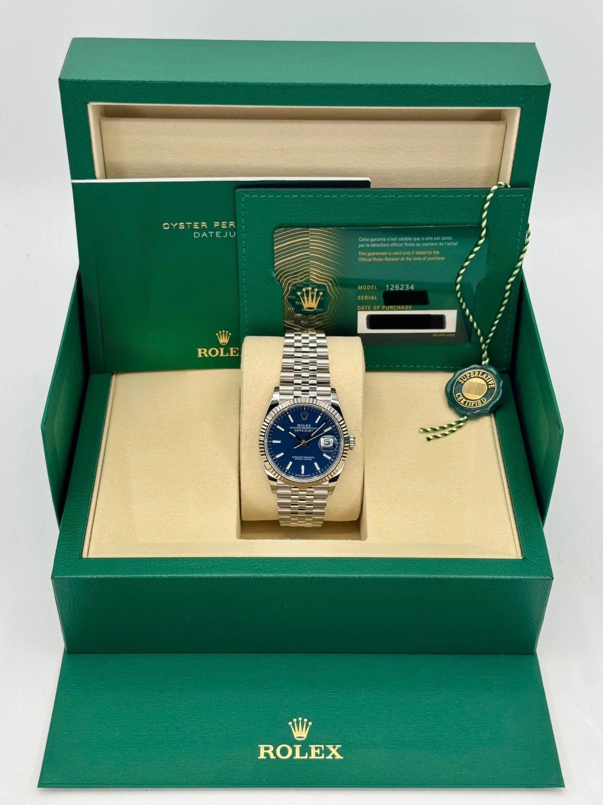 2025 Rolex Datejust 36mm 126234 Stainless Steel Jubilee Blue Dial (Unworn) - Image 9