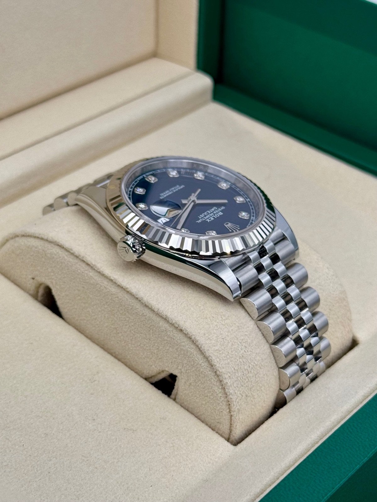 2025 Rolex Datejust 41mm 126334 Stainless Steel Jubilee Blue Diamond Dial (Unworn) - Image 5