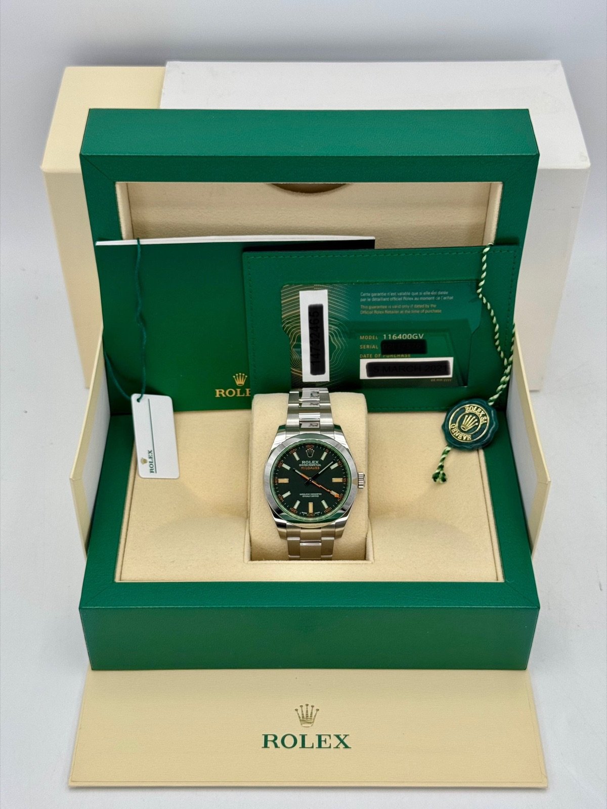 2021 Rolex Milgauss 40mm 116400GV Stainless Steel Black Dial - Image 9