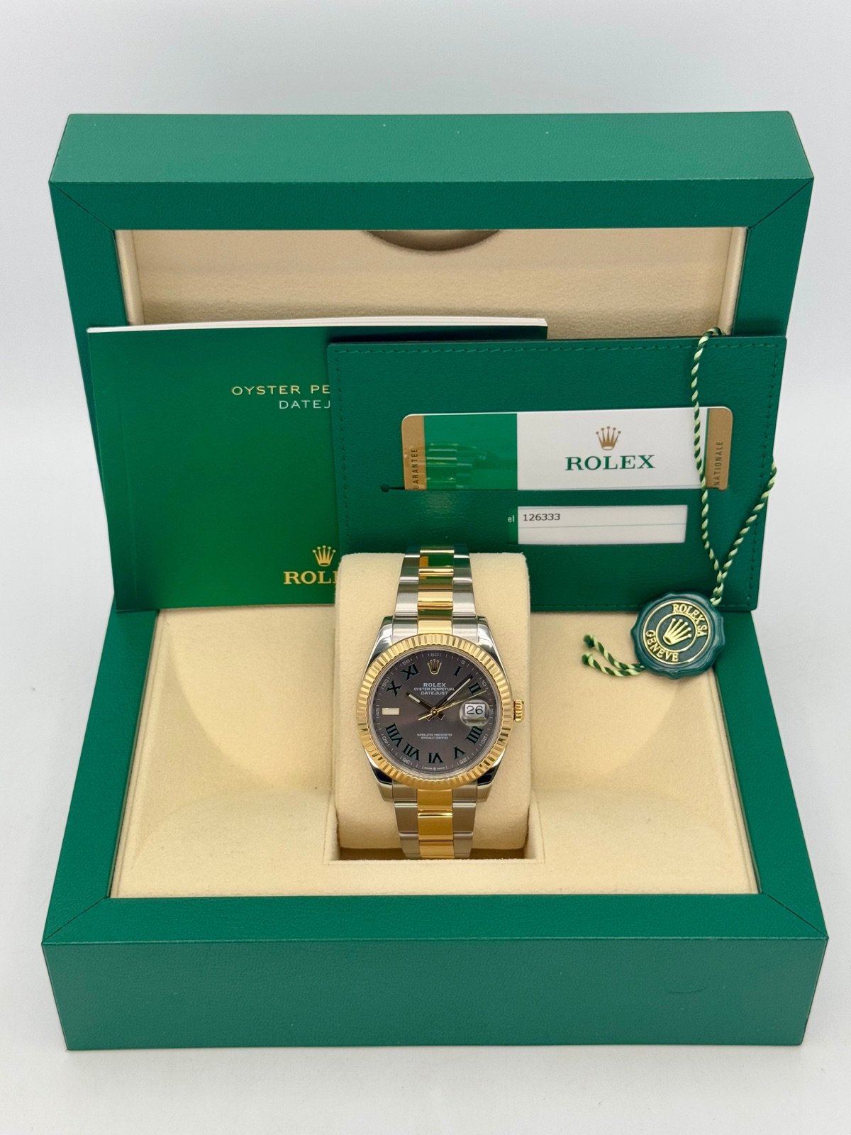 2018 Rolex Datejust 41mm 126333 Two-Tone Oyster Wimbledon Dial - Image 9