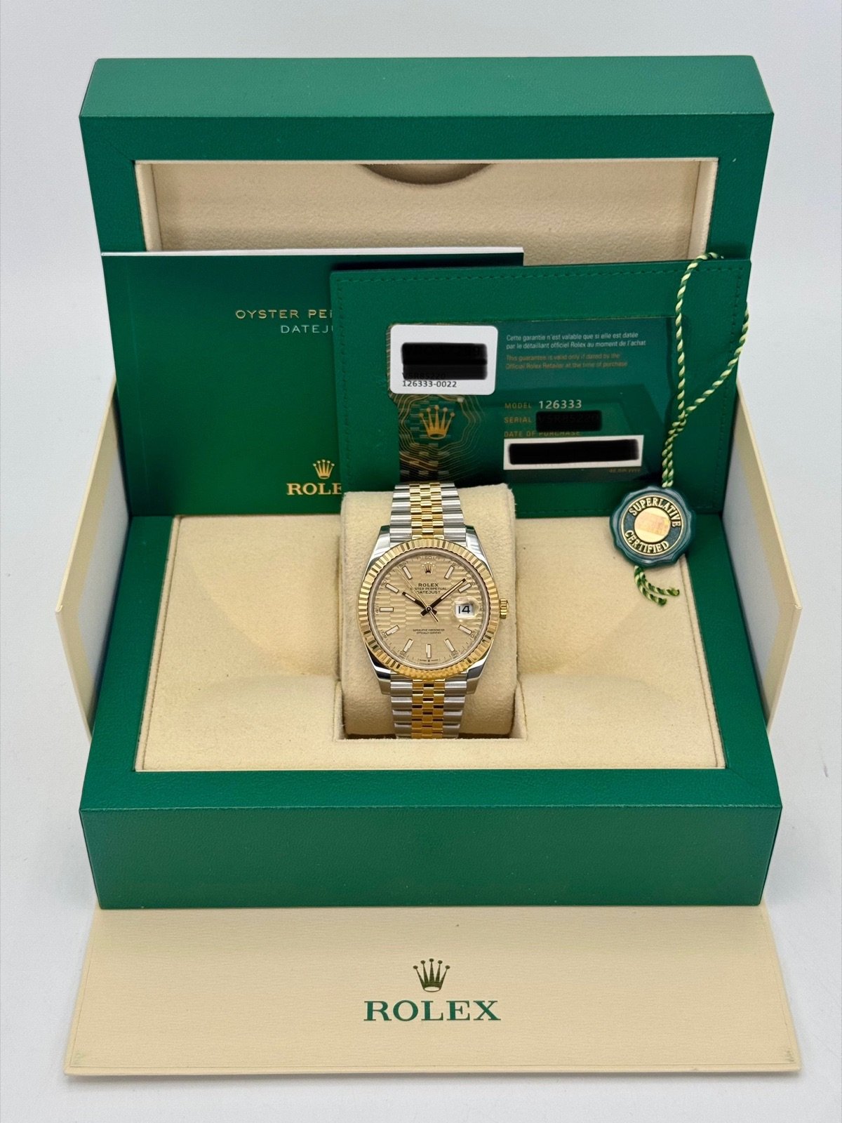 2022 Rolex Datejust 41mm 126333 Two-Tone Jubilee Champagne Motif Dial - Image 9