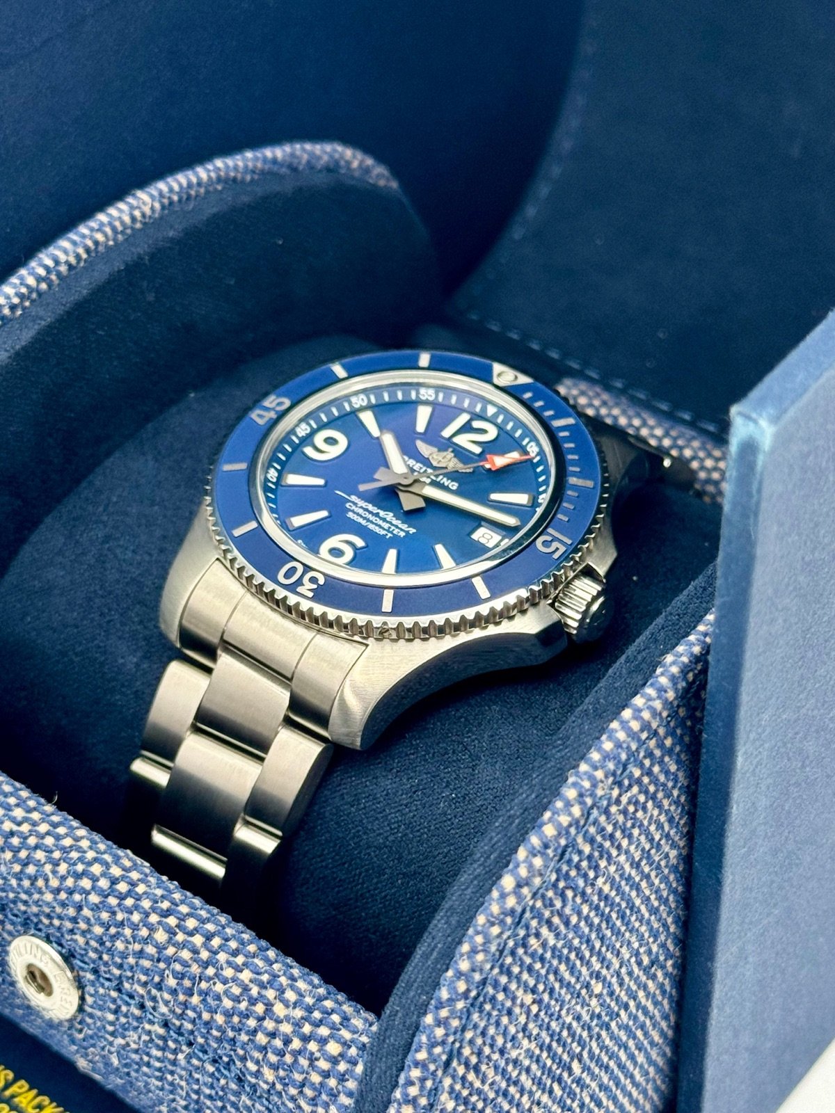 2024 Breitling Superocean 42mm A17366 Stainless Steel Blue Dial - Image 5