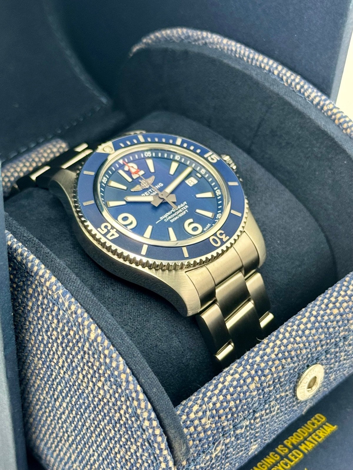 2024 Breitling Superocean 42mm A17366 Stainless Steel Blue Dial - Image 6