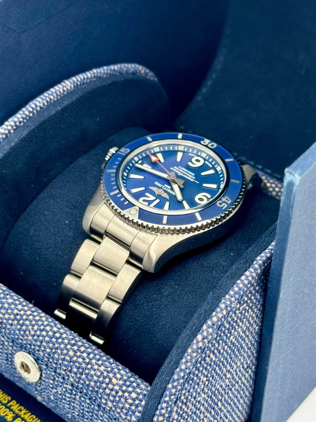 2024 Breitling Superocean 42mm A17366 Stainless Steel Blue Dial - Image 7
