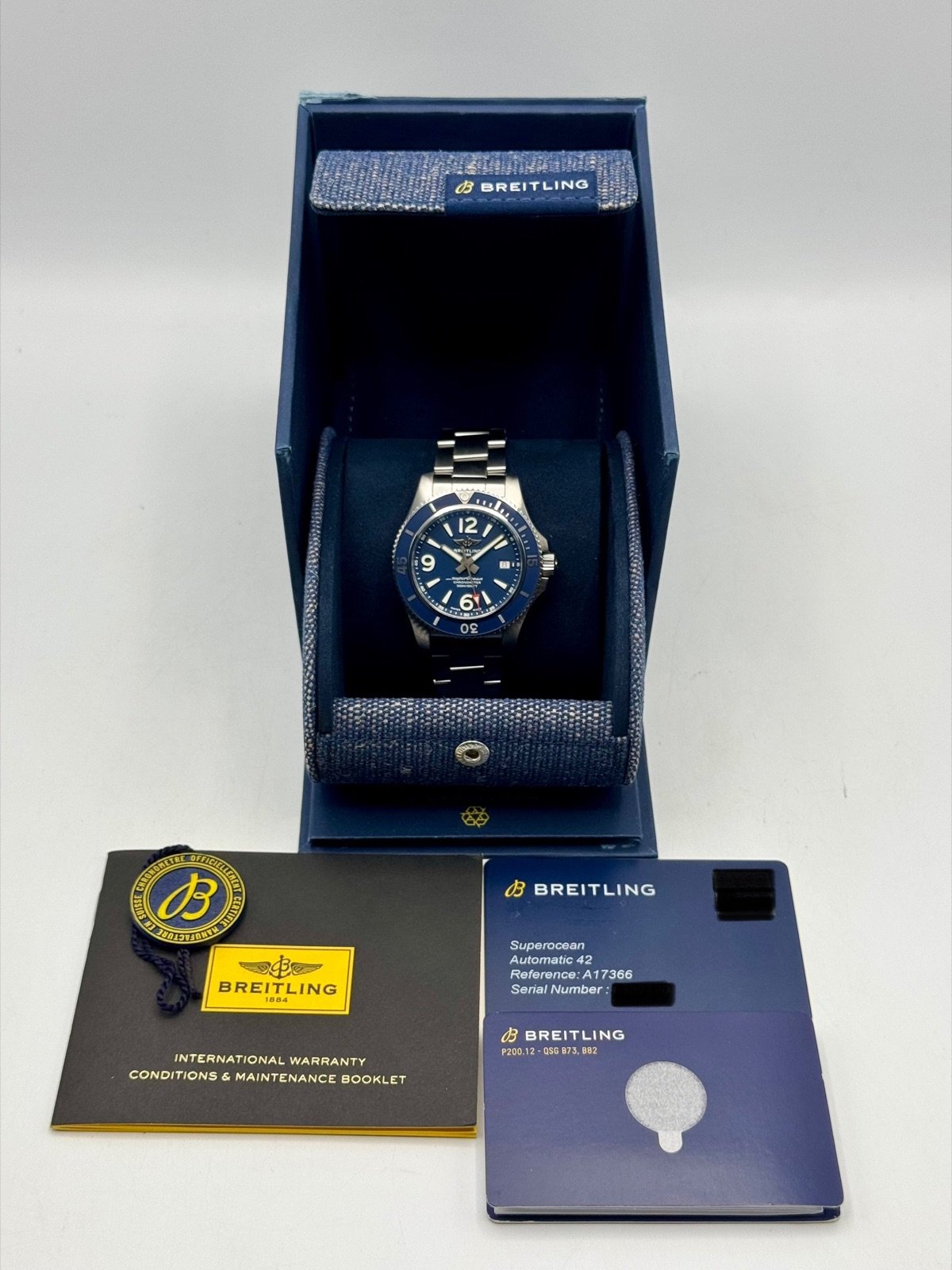 2024 Breitling Superocean 42mm A17366 Stainless Steel Blue Dial - Image 9