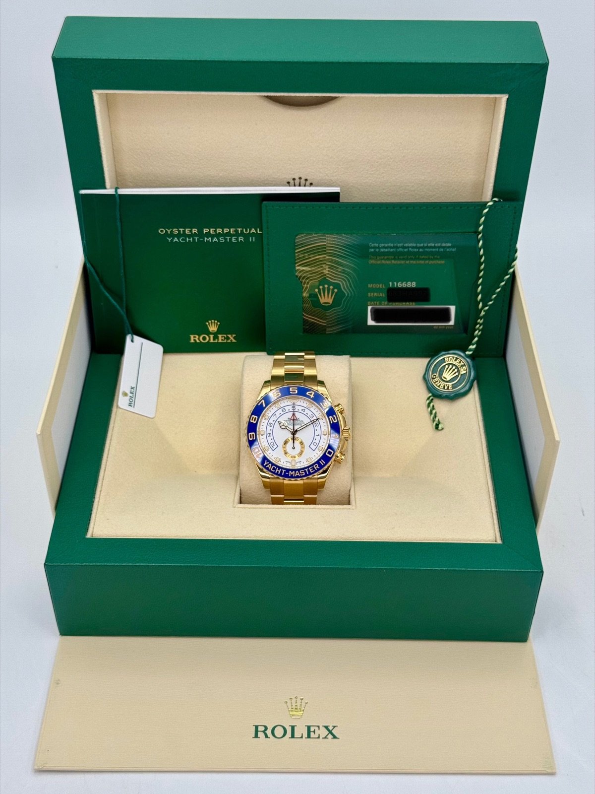 2022 Rolex Yacht-Master II 44mm 116688 18K Yellow Gold White Dial - Image 9