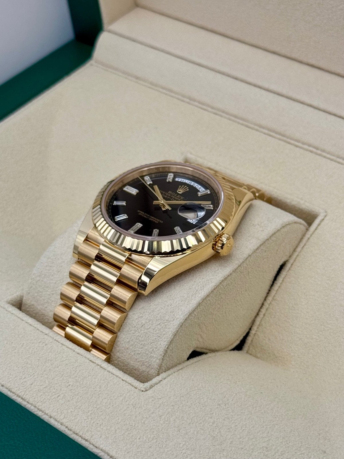 2024 Rolex Day-Date 40mm 228238 Black Diamond Baguette Dial (Unworn) - Image 5