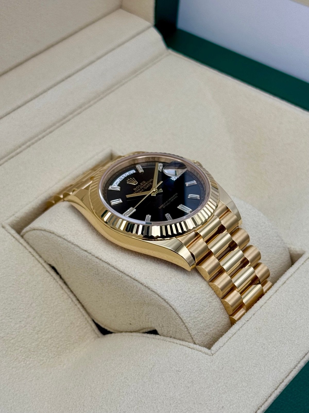 2024 Rolex Day-Date 40mm 228238 Black Diamond Baguette Dial (Unworn) - Image 6
