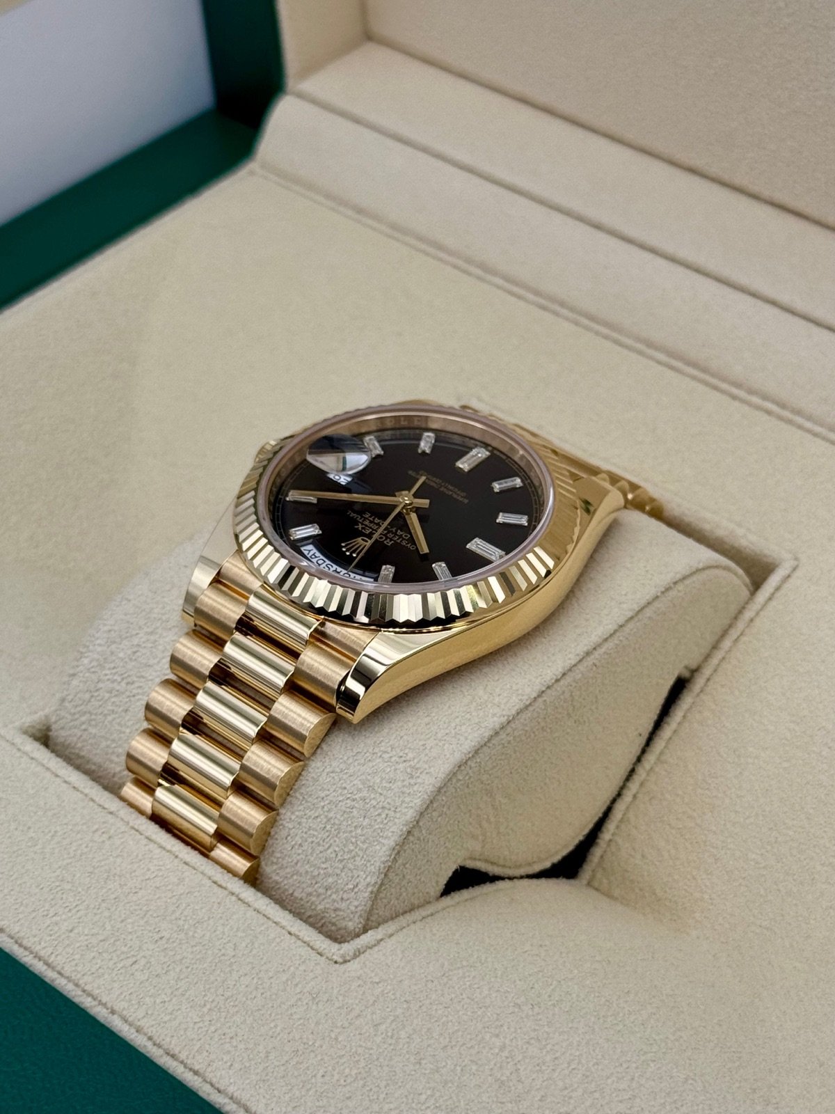 2024 Rolex Day-Date 40mm 228238 Black Diamond Baguette Dial (Unworn) - Image 7
