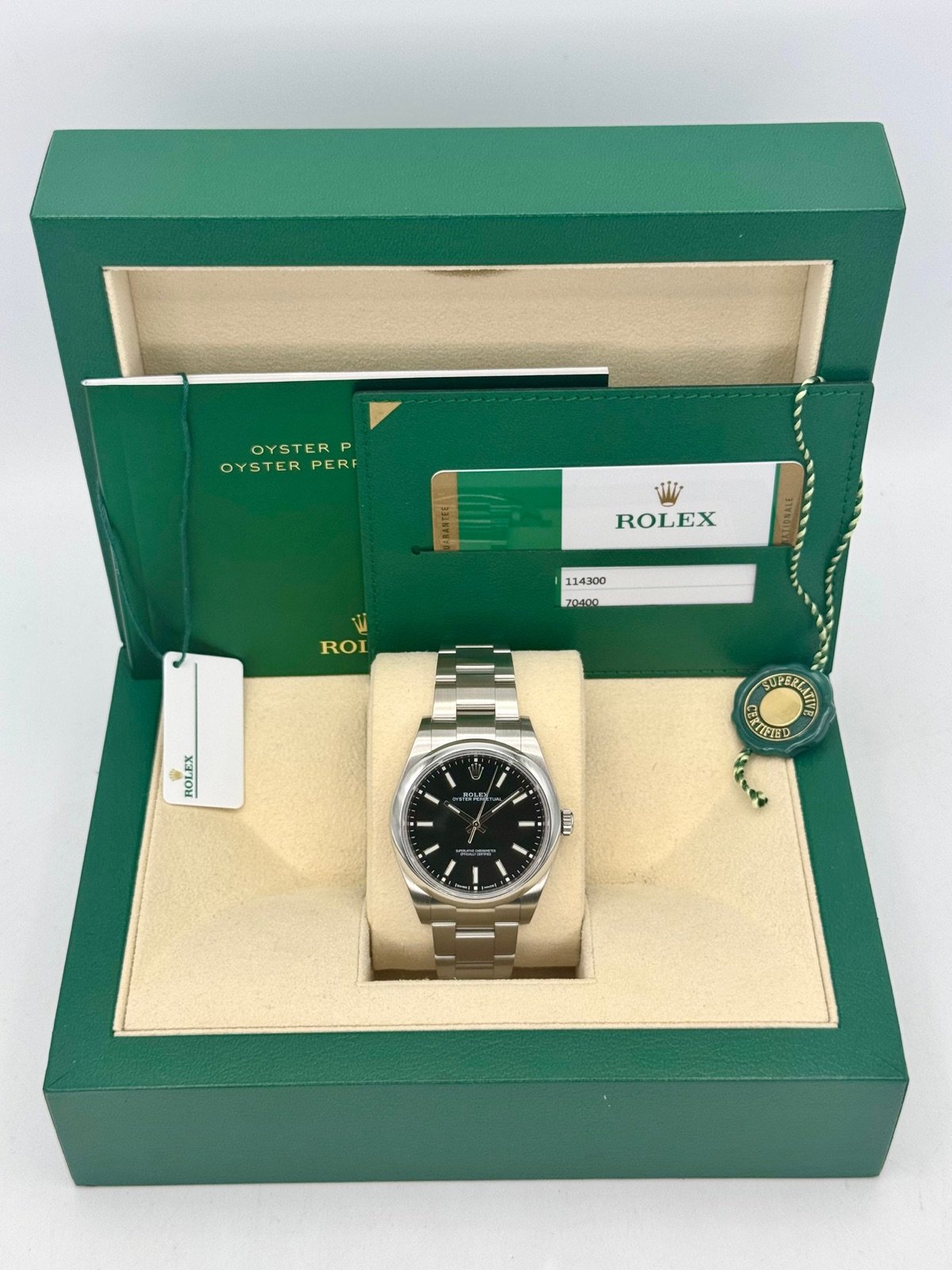 2019 Rolex Oyster Perpetual 39mm 114300 Black Dial - Image 11