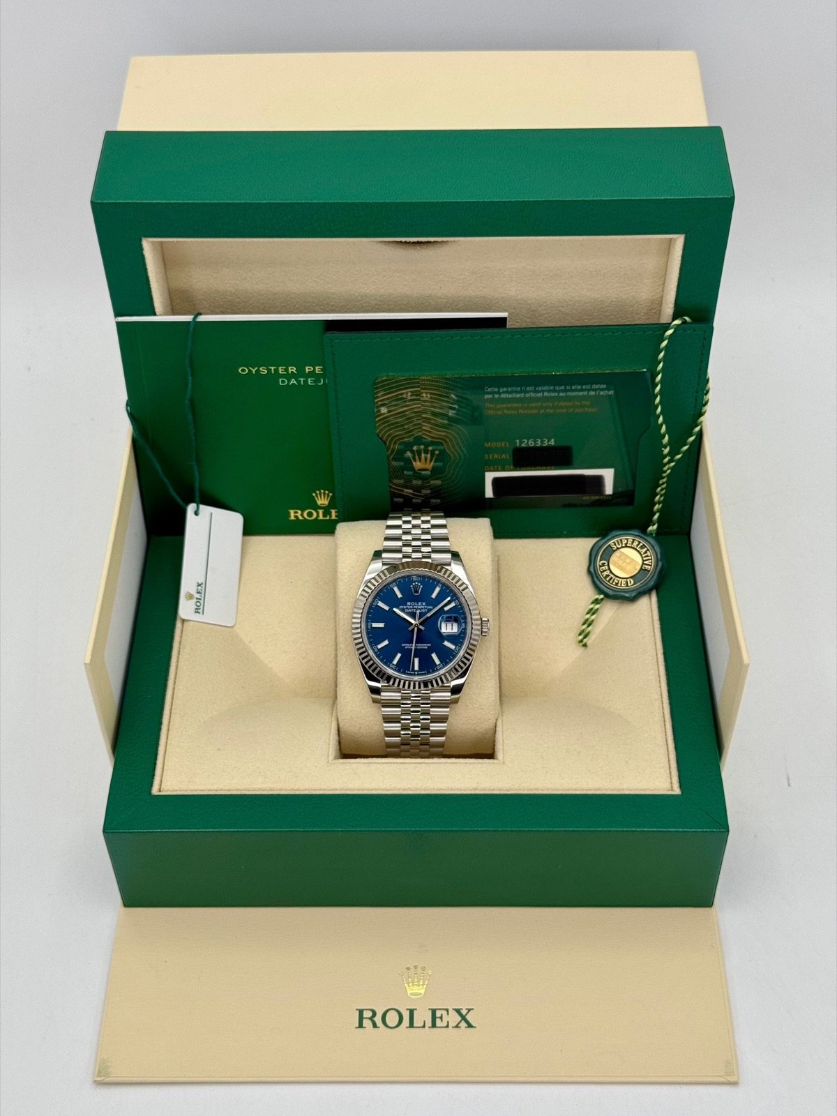 2022 Rolex Datejust 41mm 126334 Stainless Steel Jubilee Blue Dial - Image 12