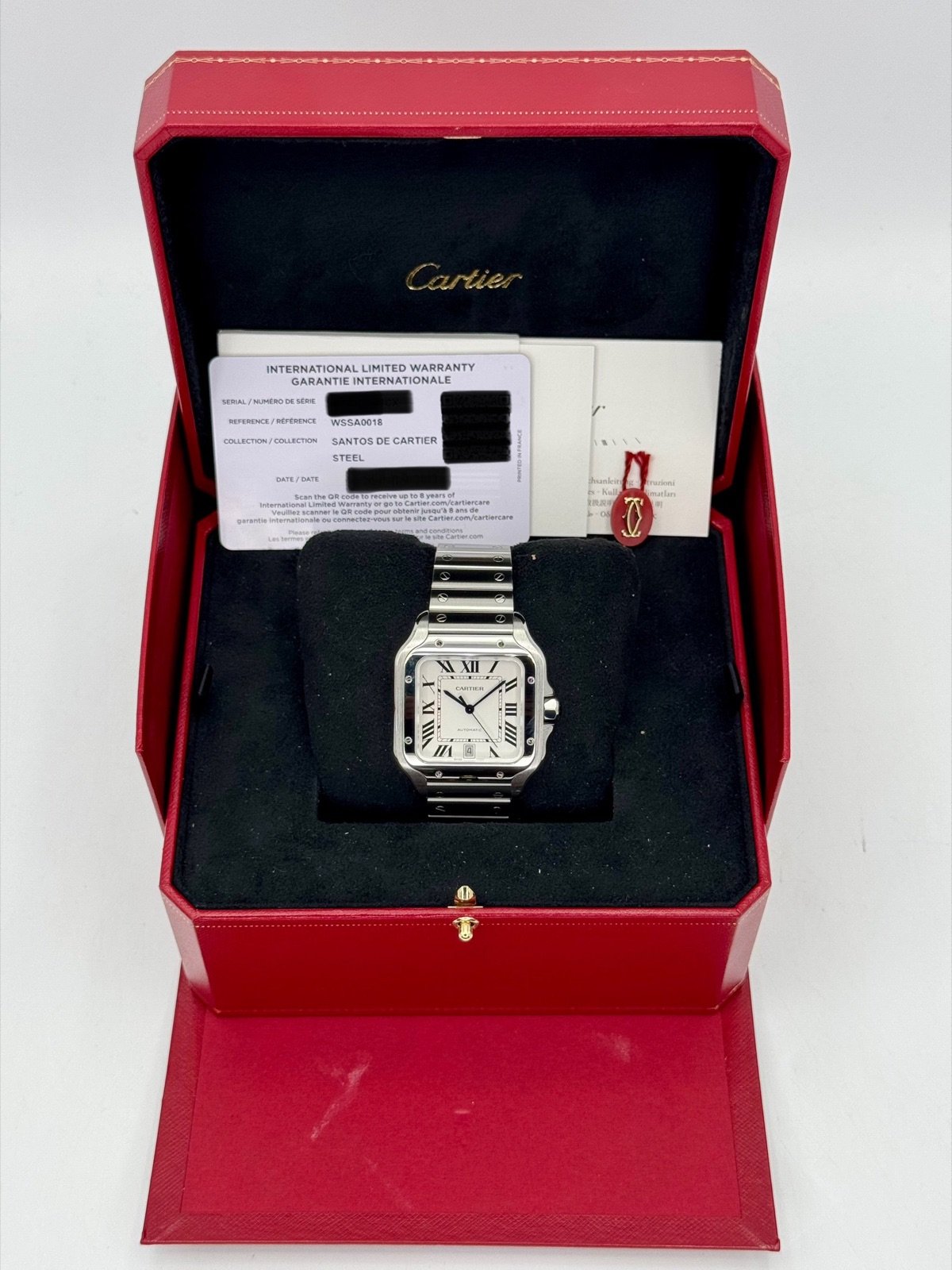 2022 Santos De Cartier 39.8mm WSSA0018 Stainless Steel White Dial - Image 11
