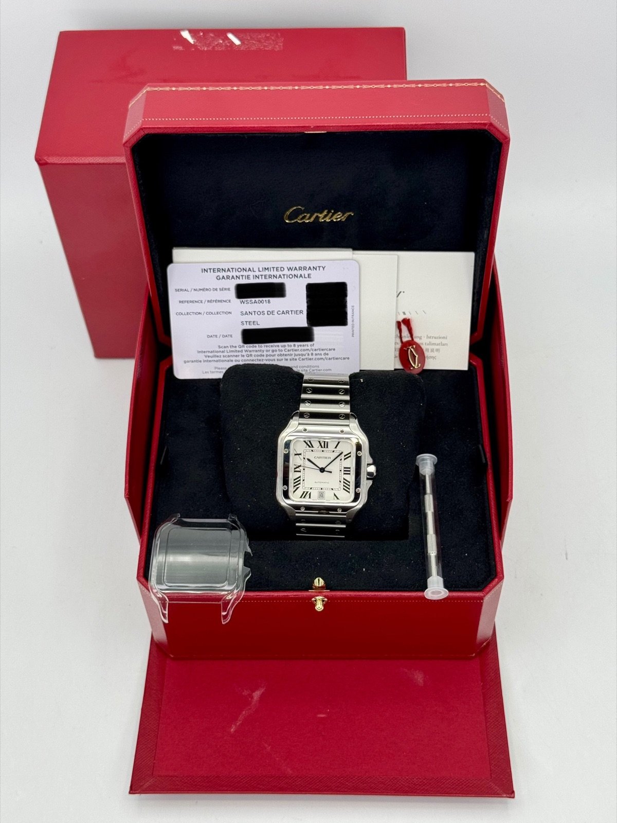 2022 Santos De Cartier 39.8mm WSSA0018 Stainless Steel White Dial - Image 12