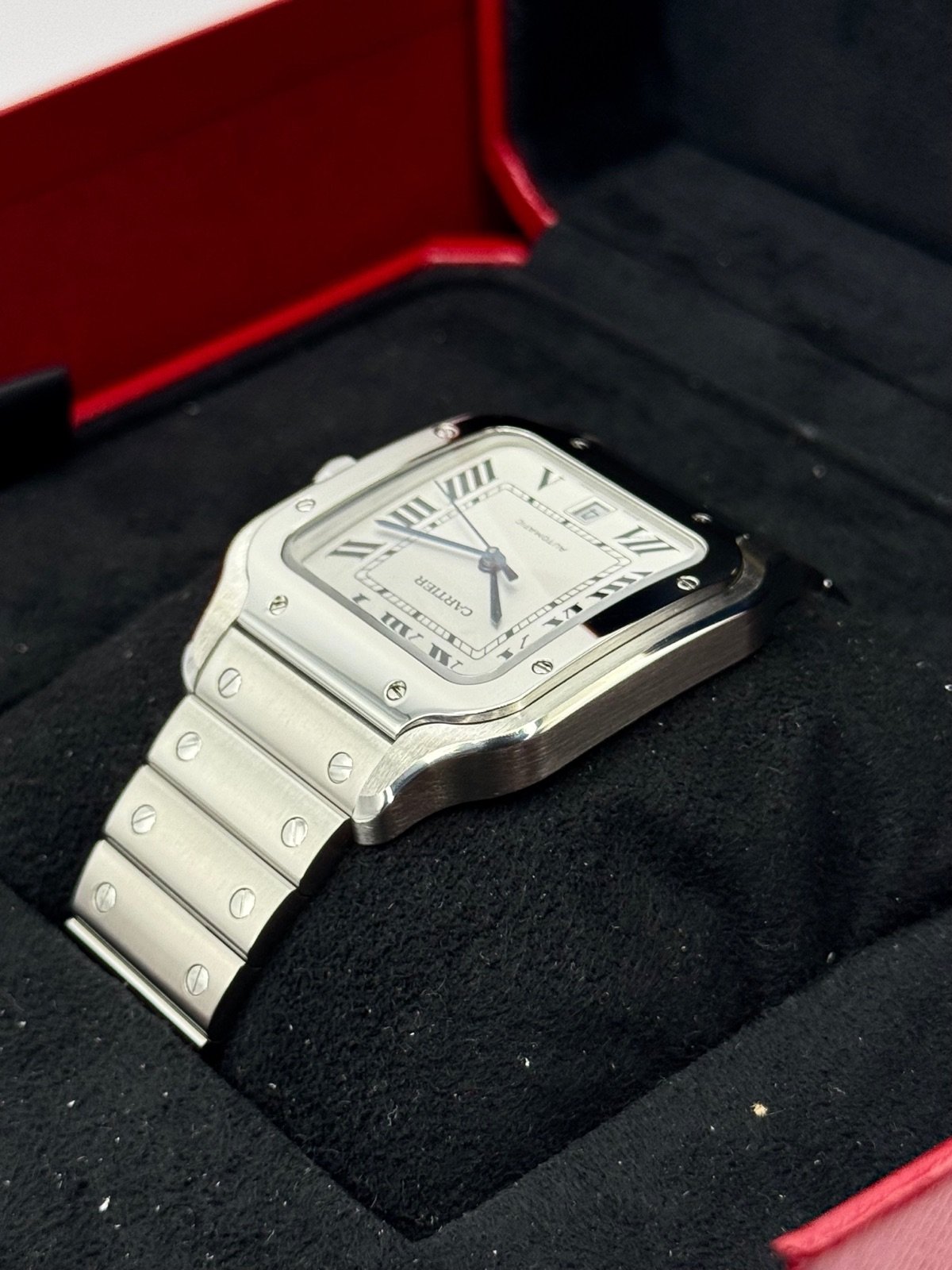 2022 Santos De Cartier 39.8mm WSSA0018 Stainless Steel White Dial - Image 7