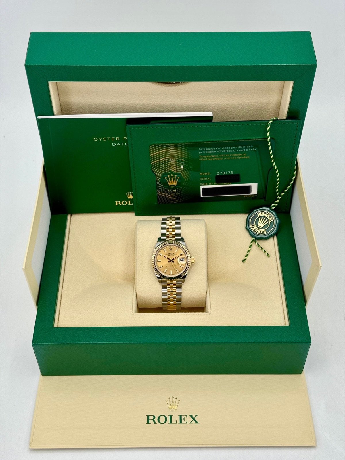 2024 Rolex Lady Datejust 28mm 279173 Jubilee Champagne Dial (Unworn) - Image 11