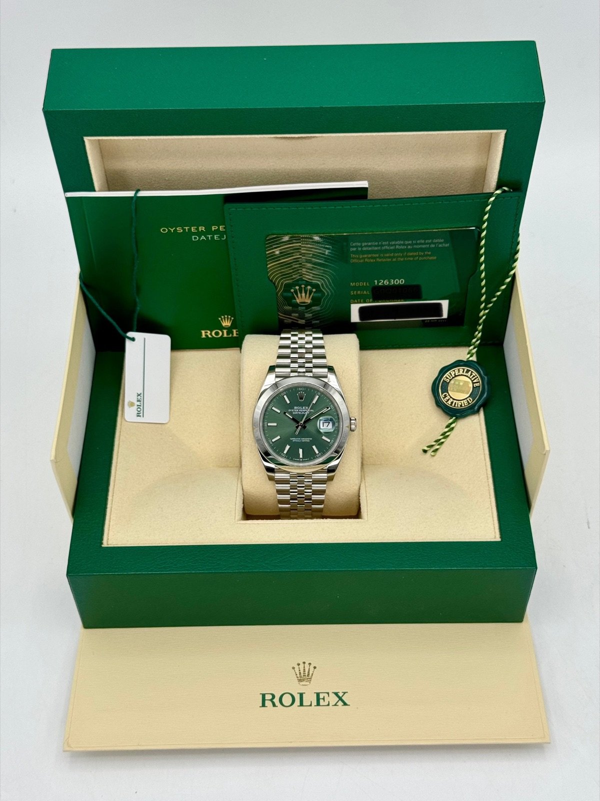 2022 Rolex Datejust 41mm 126300 Jubilee Green Dial - Image 11