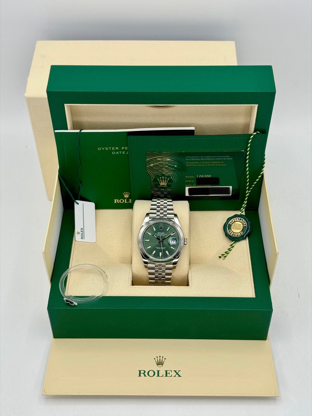 2022 Rolex Datejust 41mm 126300 Jubilee Green Dial - Image 12