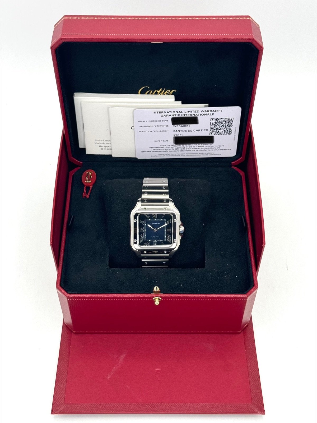 2022 Santos De Cartier 39.8mm WSSA0018 Stainless Steel Blue Dial - Image 11