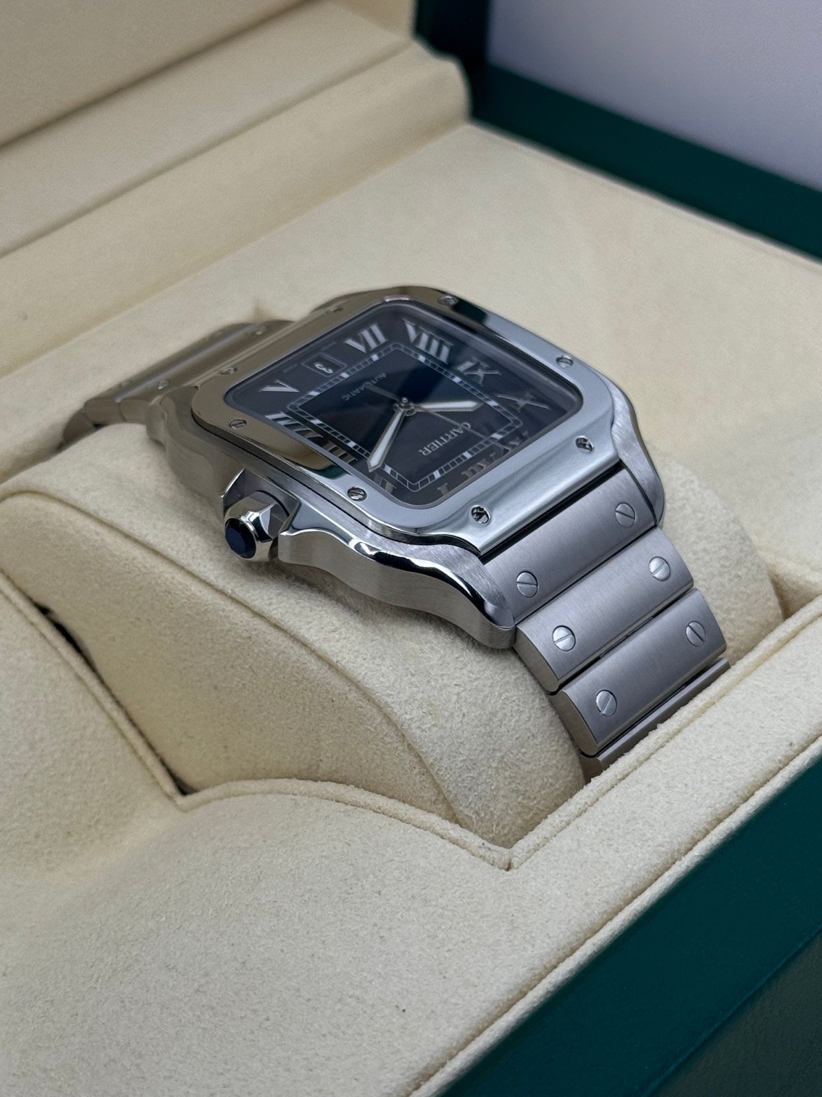 2022 Santos De Cartier 39.8mm WSSA0018 Stainless Steel Blue Dial - Image 8