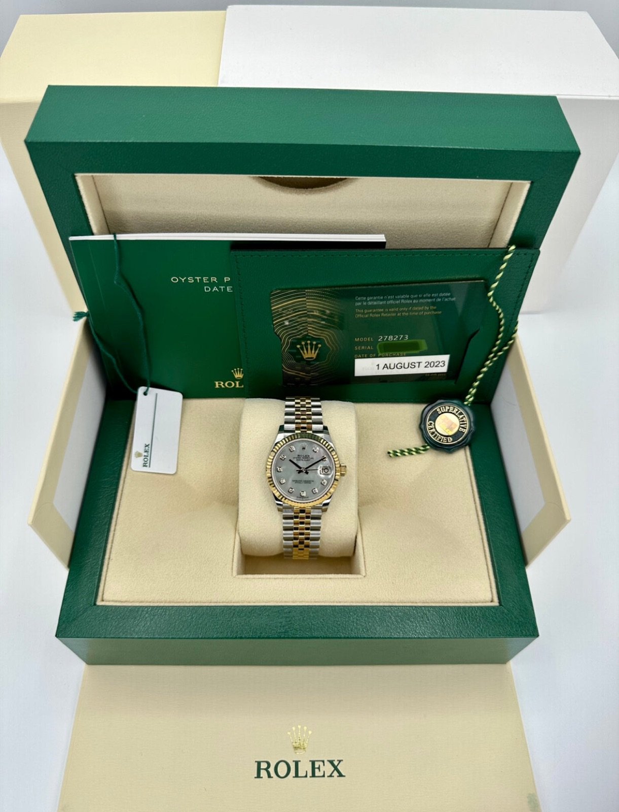 2024 Rolex Datejust 31mm 278273 Two-Tone Jubilee MOP Diamond Dial (Unworn) - Image 12
