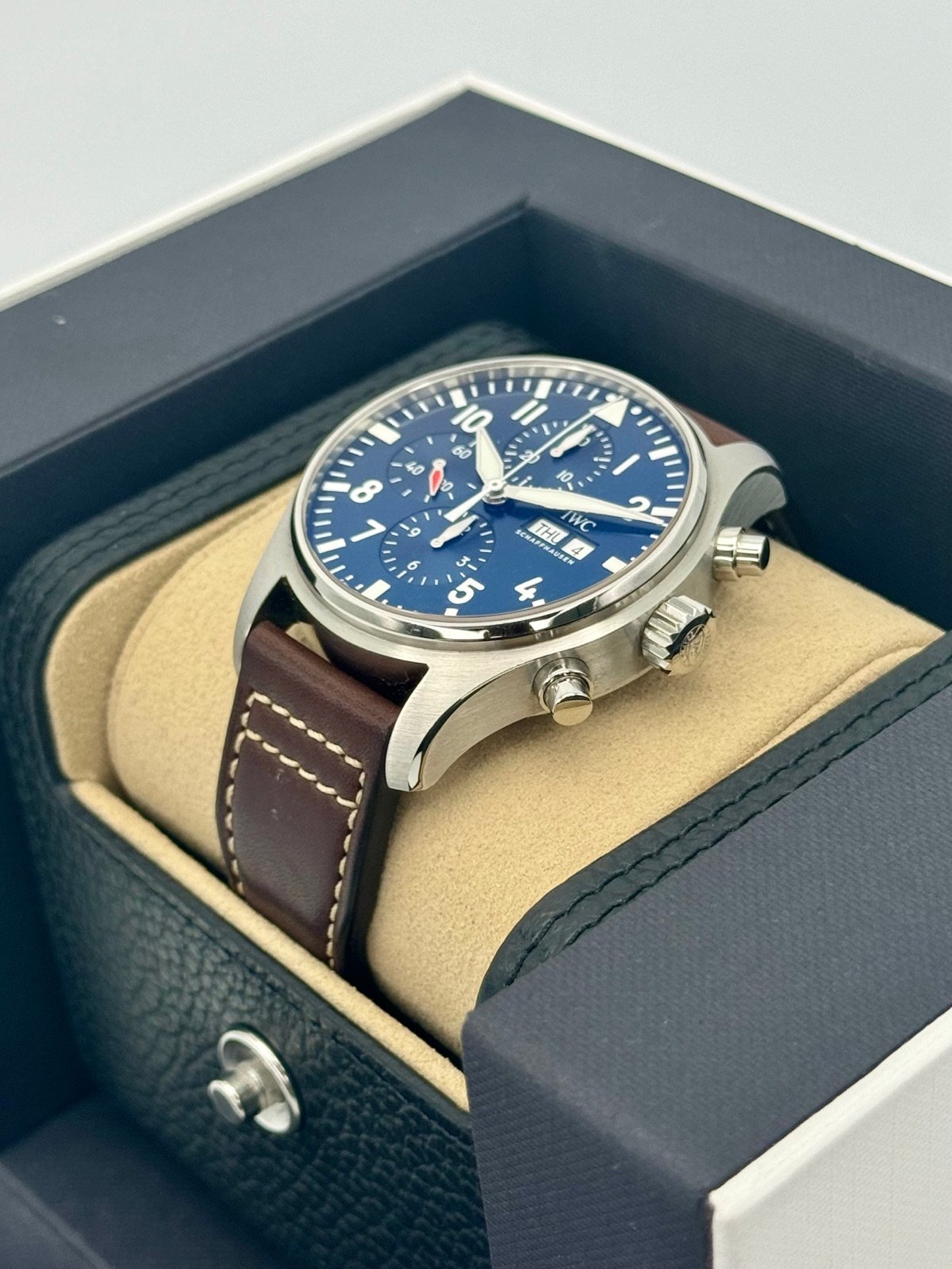 2022 IWC Pilot’s Chronograph 43mm IW377714 Stainless Steel Blue Dial - Image 5