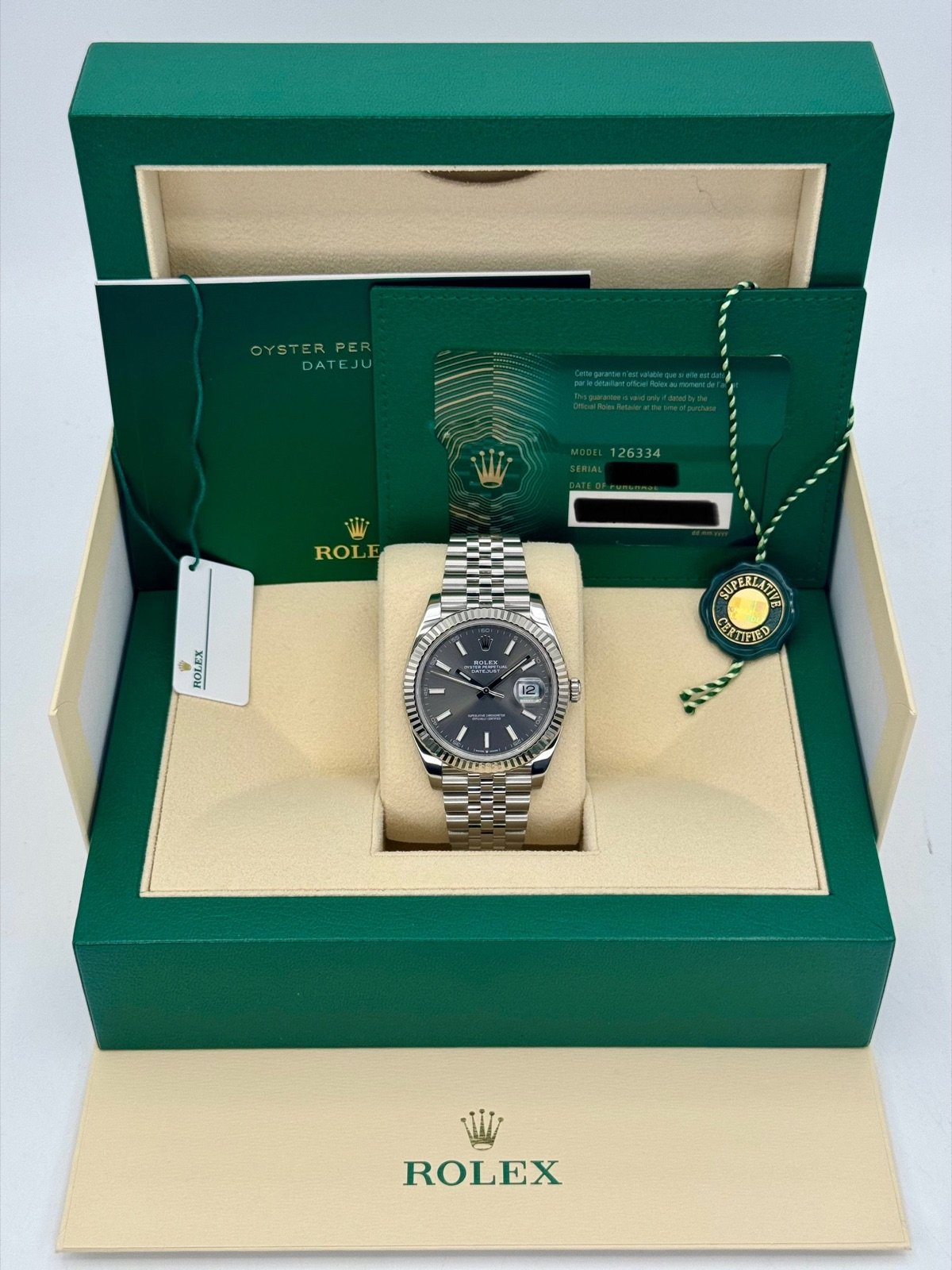 2021 Rolex Datejust 41mm 126334 Stainless Steel Jubilee Rhodium Dial - Image 11