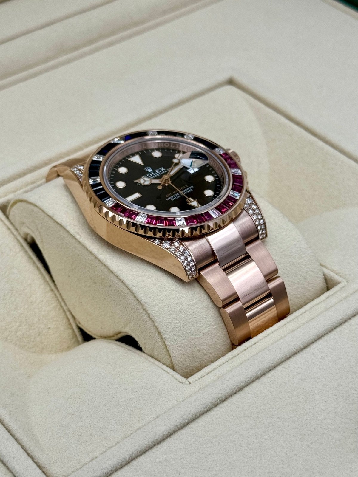 2021 Rolex GMT-Master II 40mm 126755SARU Rose Gold Sapphire and Ruby - Image 6