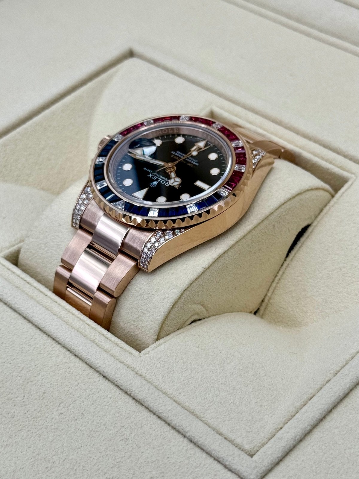 2021 Rolex GMT-Master II 40mm 126755SARU Rose Gold Sapphire and Ruby - Image 7