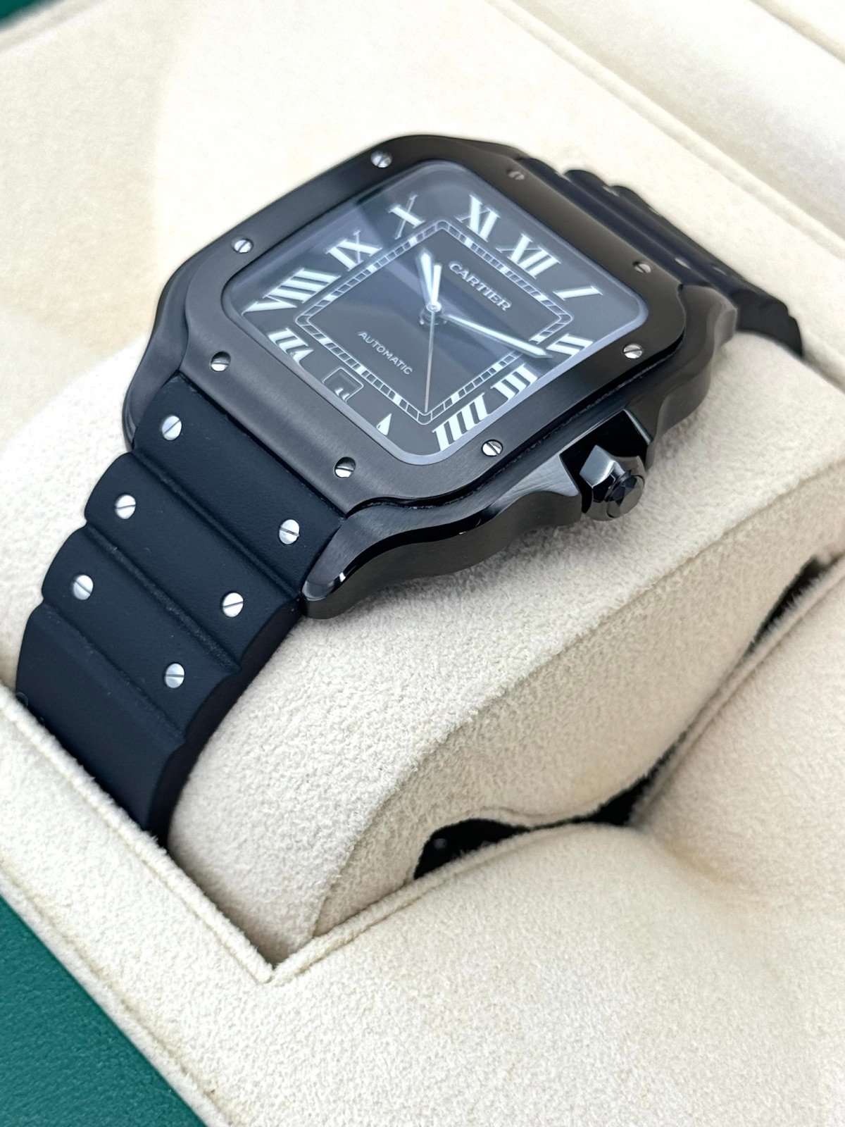 2023 Cartier Santos De Cartier 39.8mm WSSA0039 Steel Black Dial - Image 5