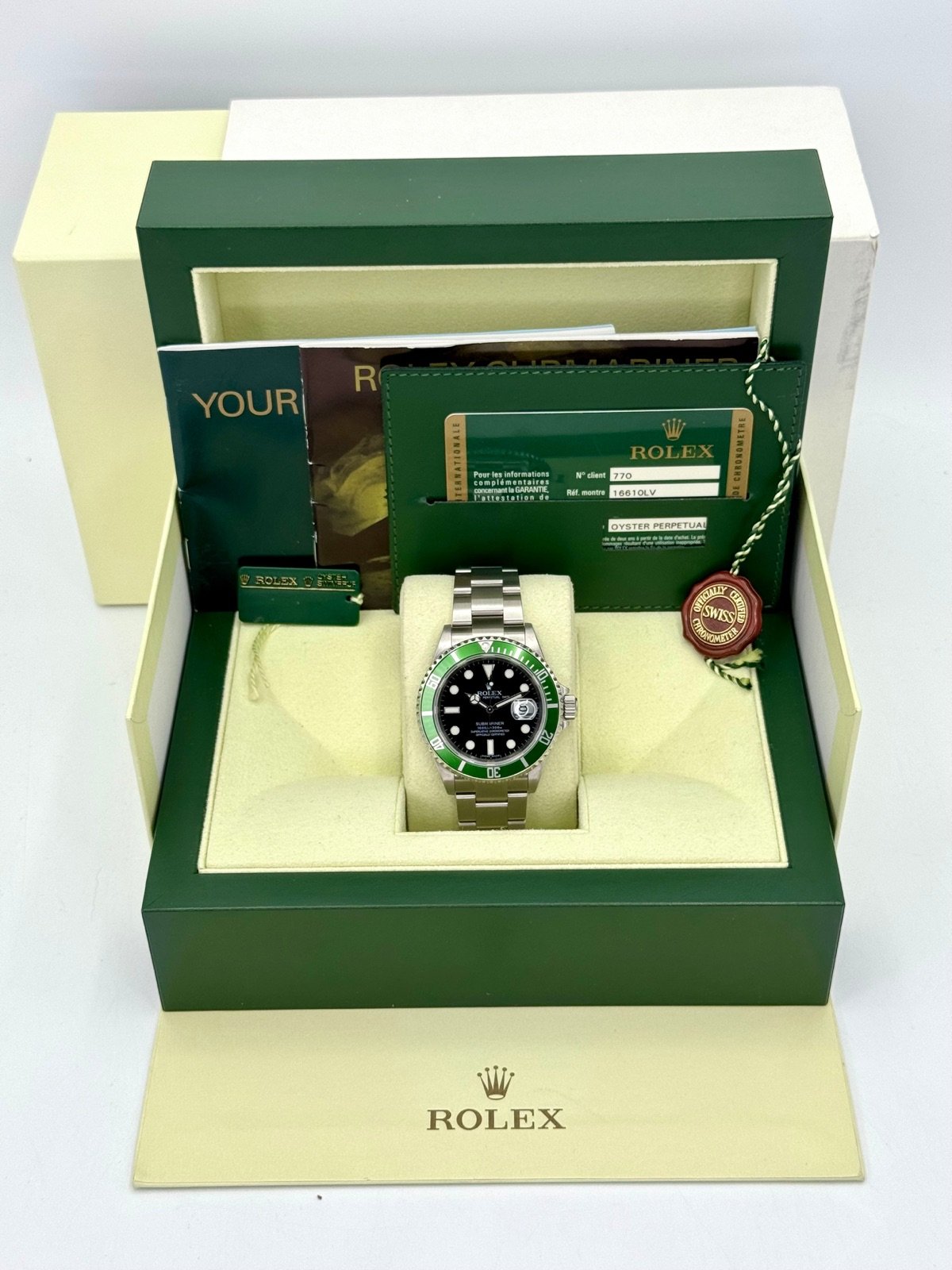 2009 Rolex Submariner “Kermit” 40mm 16610LV Stainless Steel Black Dial - Image 12