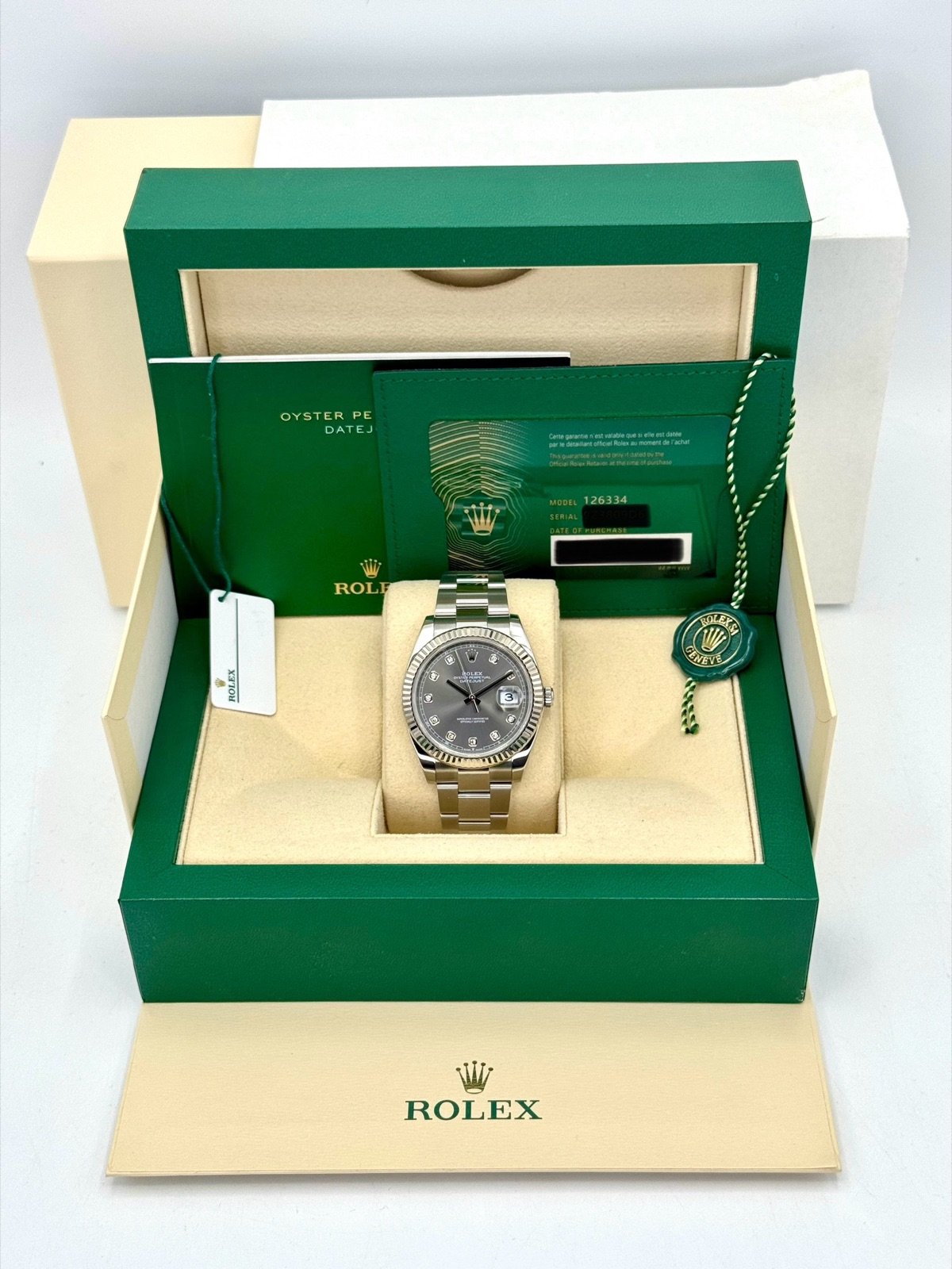 2021 Rolex Datejust 41mm Rhodium Diamond Dial 126334 - Image 12
