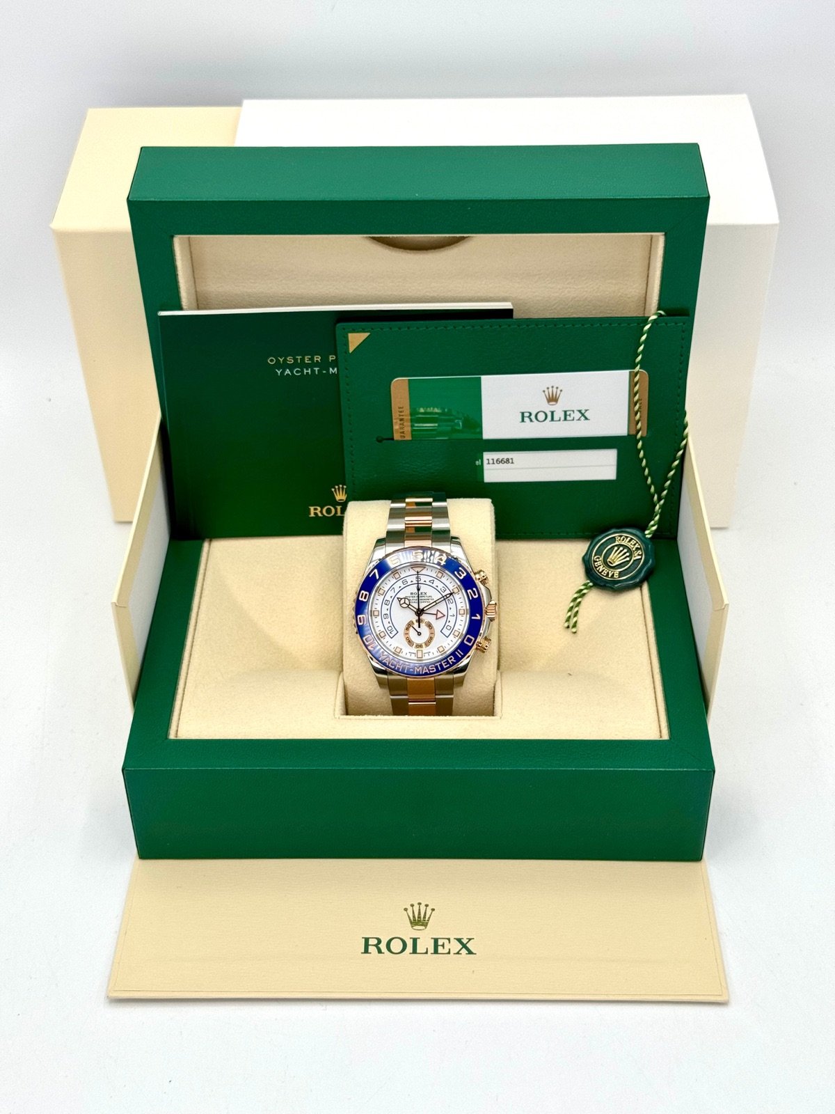 2018 Rolex Yacht-Master II 44mm 116681 Two-Tone White Dial - Image 12