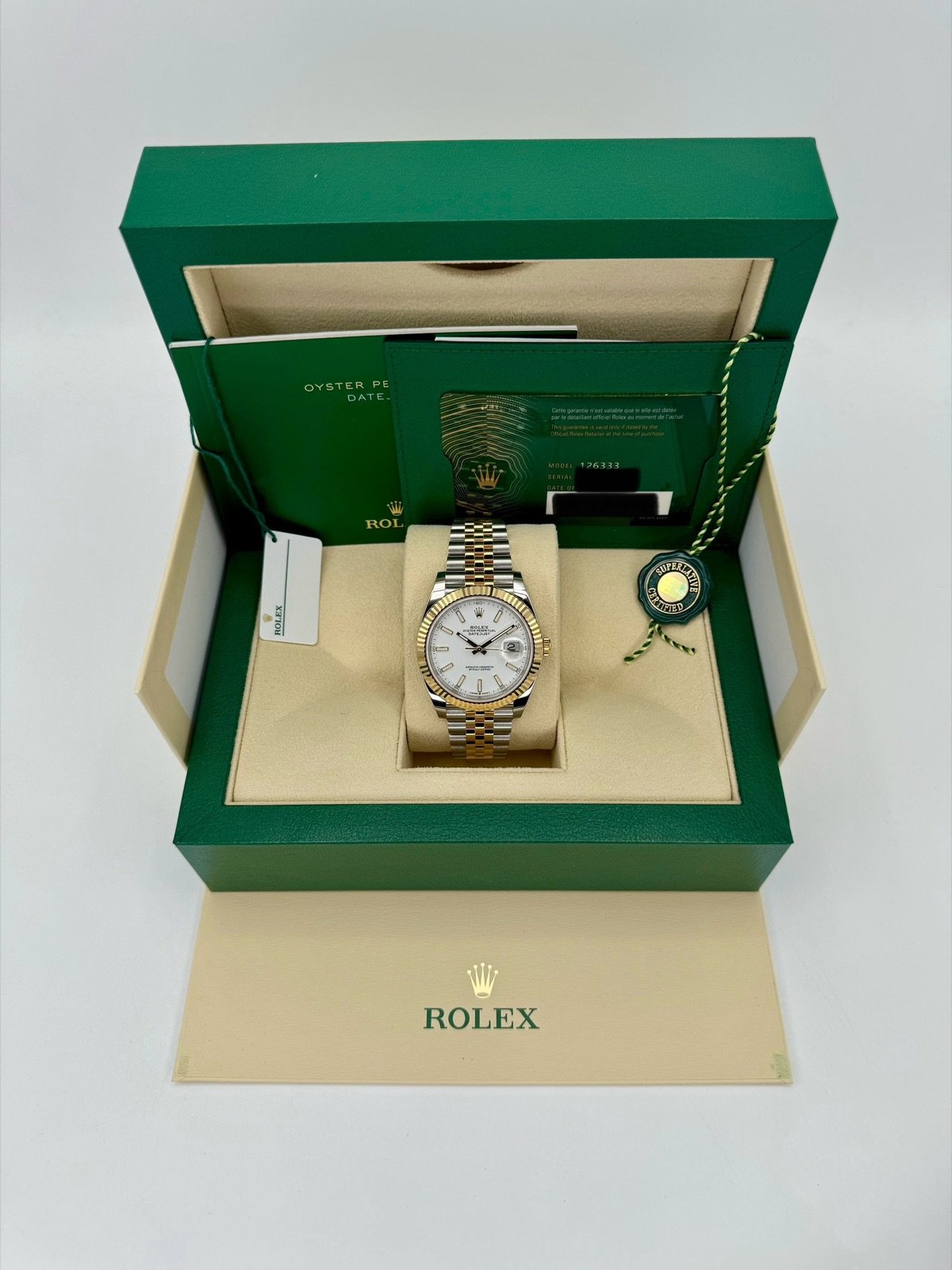 2024 Rolex Datejust 41mm 126333 Two-Tone Jubilee White Dial (Unworn) - Image 9