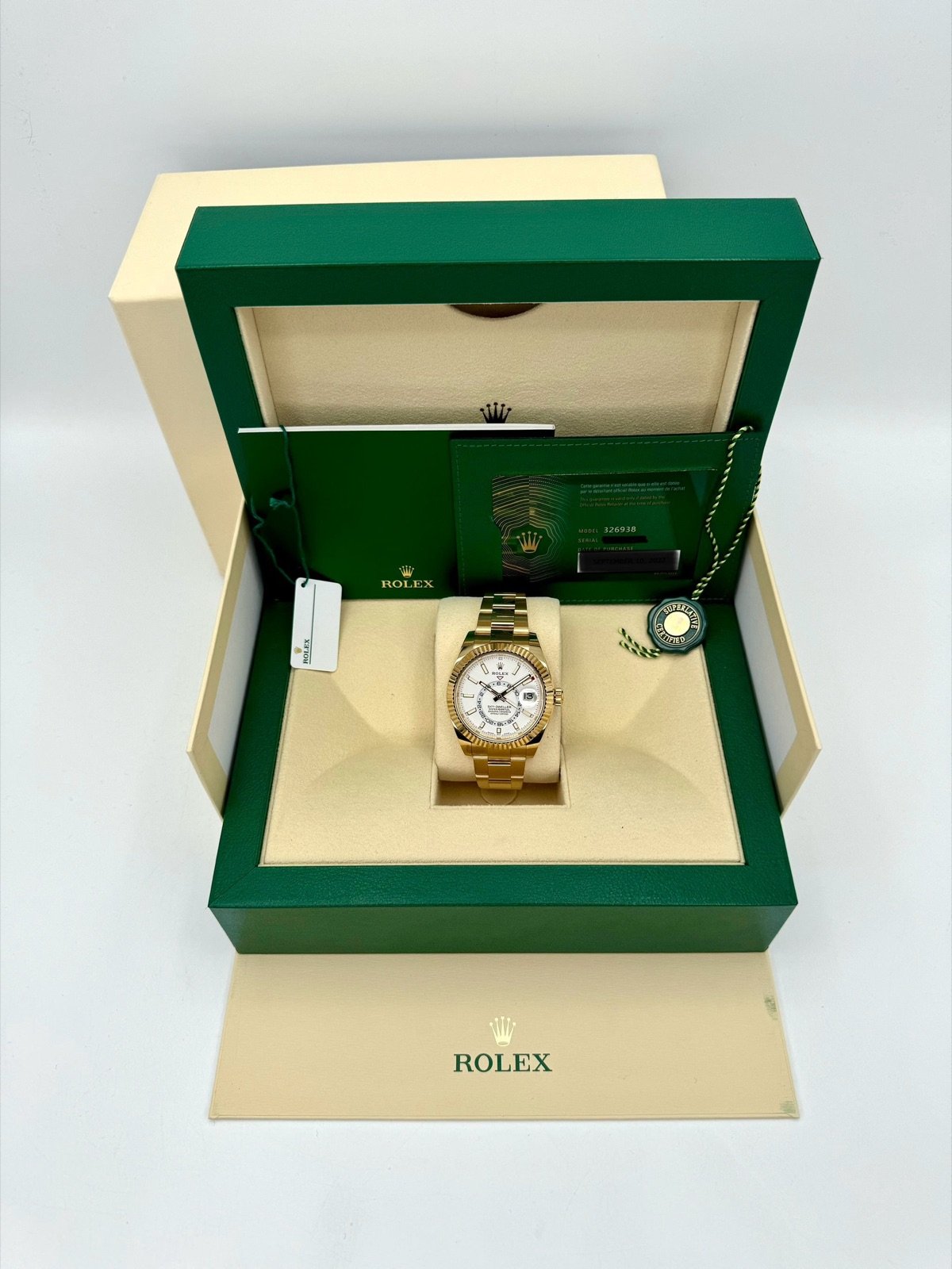 2022 Rolex Sky-Dweller 42mm 326938 18K Yellow Gold Oyster White Dial - Image 12