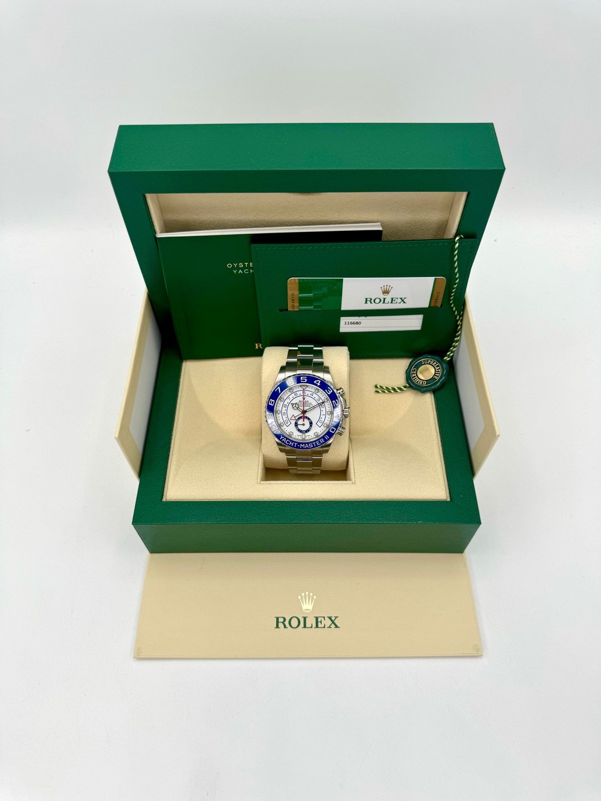 2019 Rolex Yacht-Master II 44mm 116680 Stainless Steel White Dial - Image 11